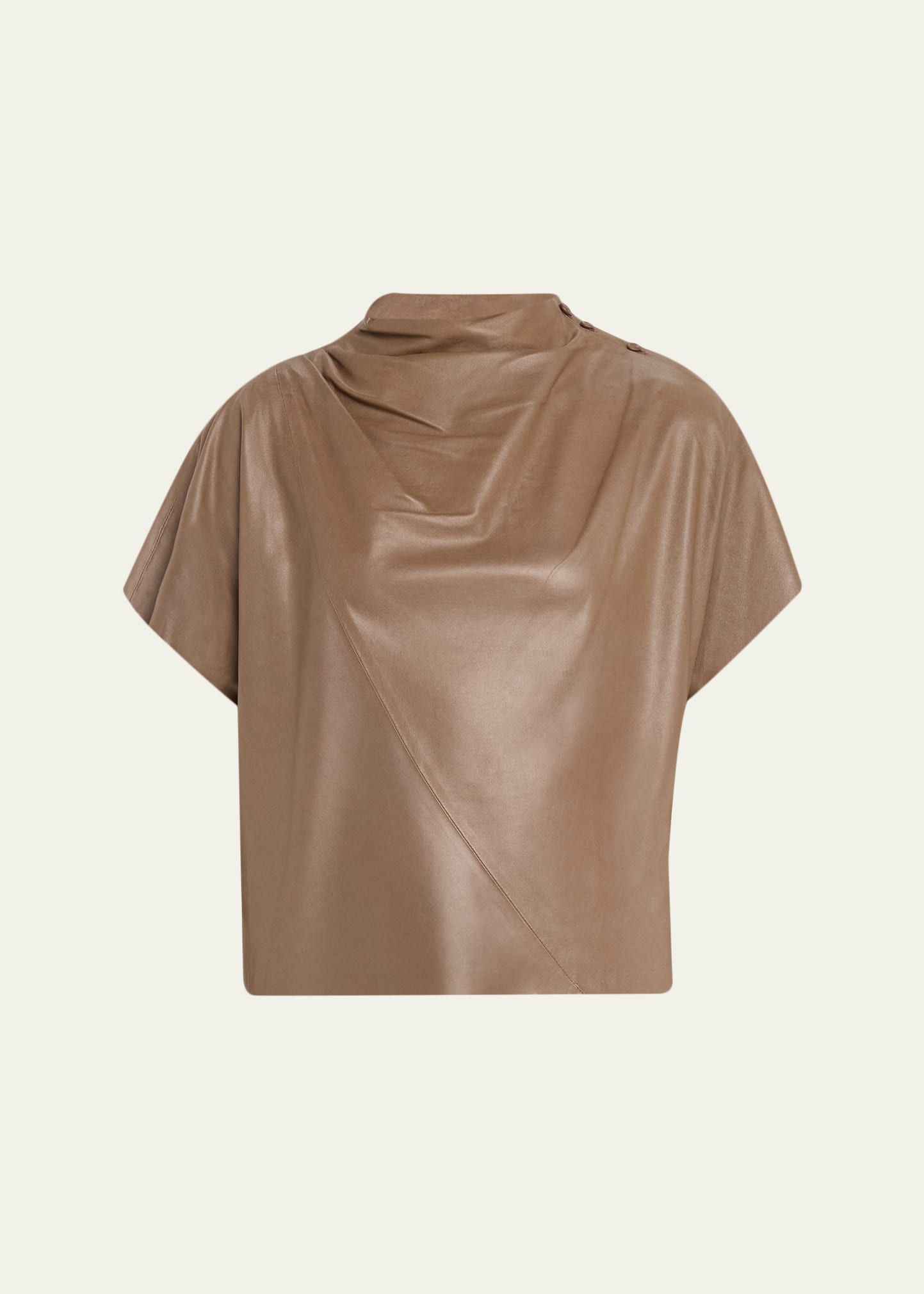 オビバディさん専用RUFFLOG FRONT POCKET MOCK NECK TWP Leather Mock-Neck Tee - Bergdorf Goodman