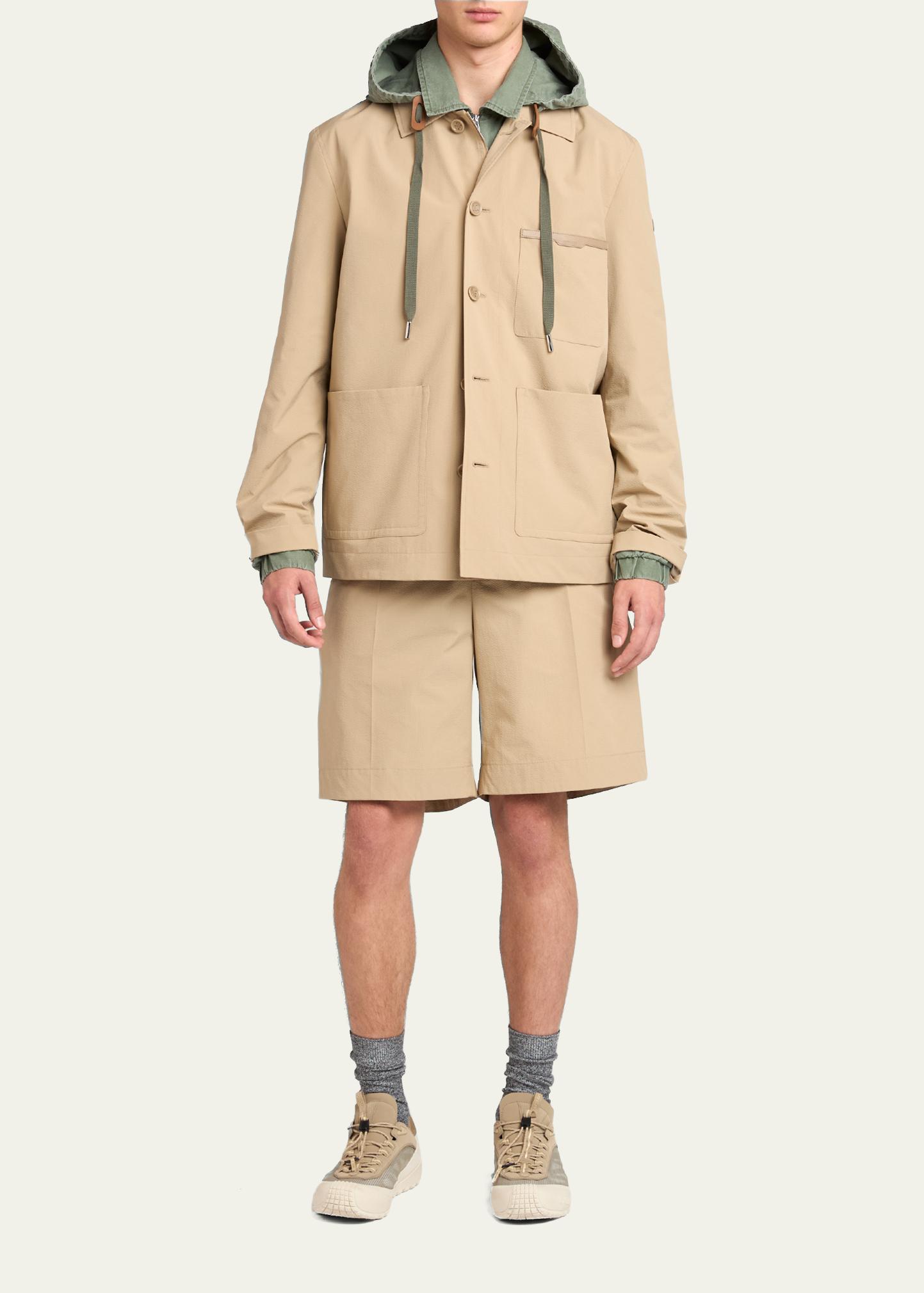 Moncler Men's Cotton Full-Zip Hooded Jacket - Bergdorf Goodman