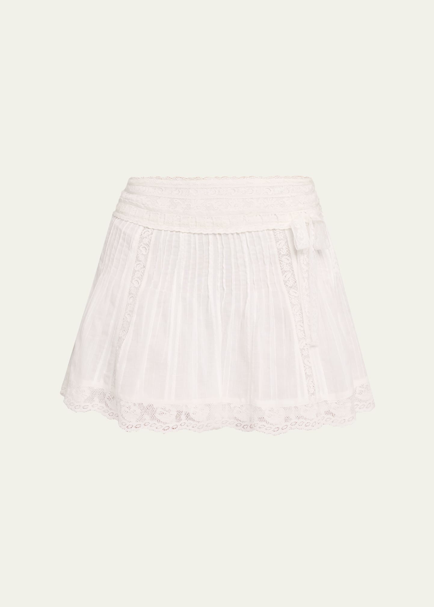 LoveShackFancy Solena Cotton Victorian Mini Skirt - Bergdorf Goodman