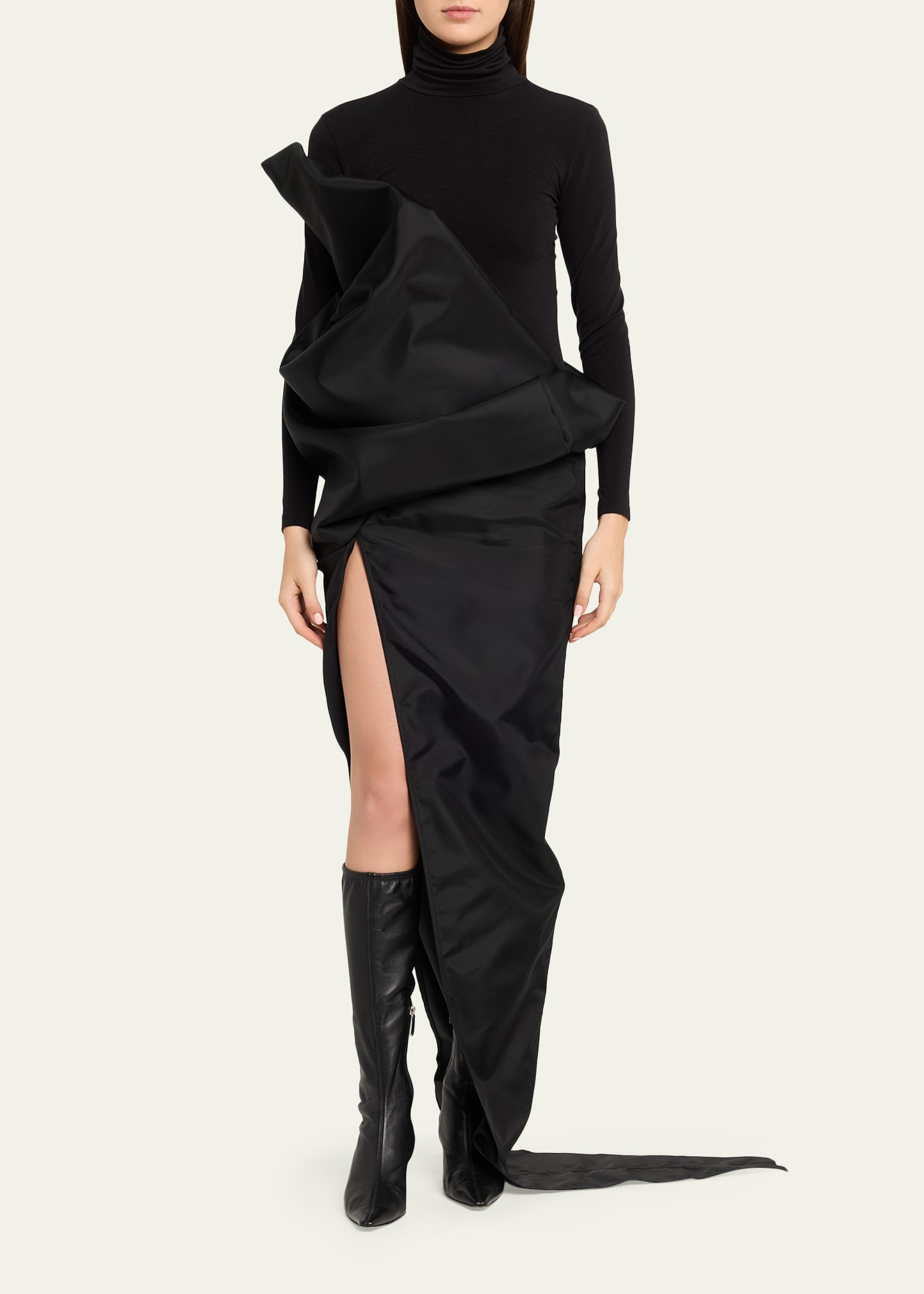 Rick Owens Temple Sculptural Draped Slit Skirt - Bergdorf Goodman