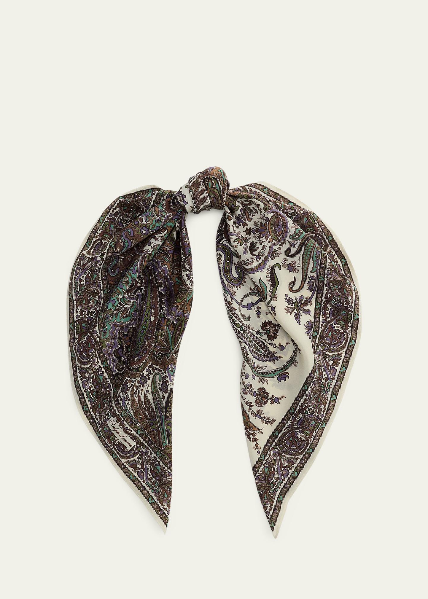 Ralph Lauren Collection Paisley Crepe de Chine Square Scarf