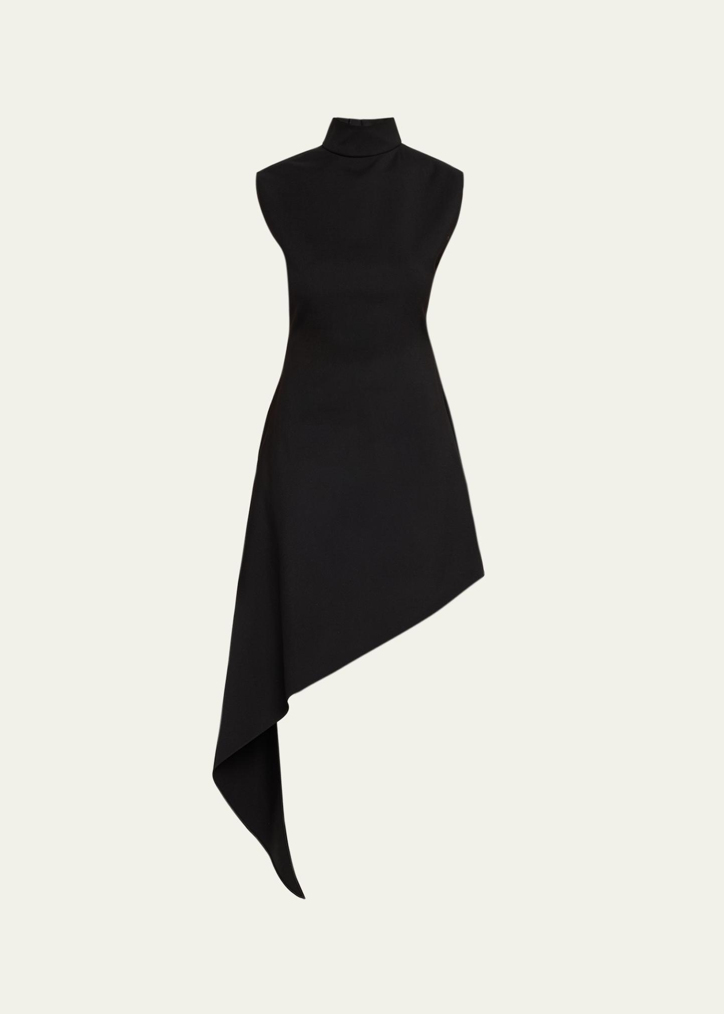 ALAIA Asymmetric Pointed Wool Twill Mini Dress - Bergdorf Goodman