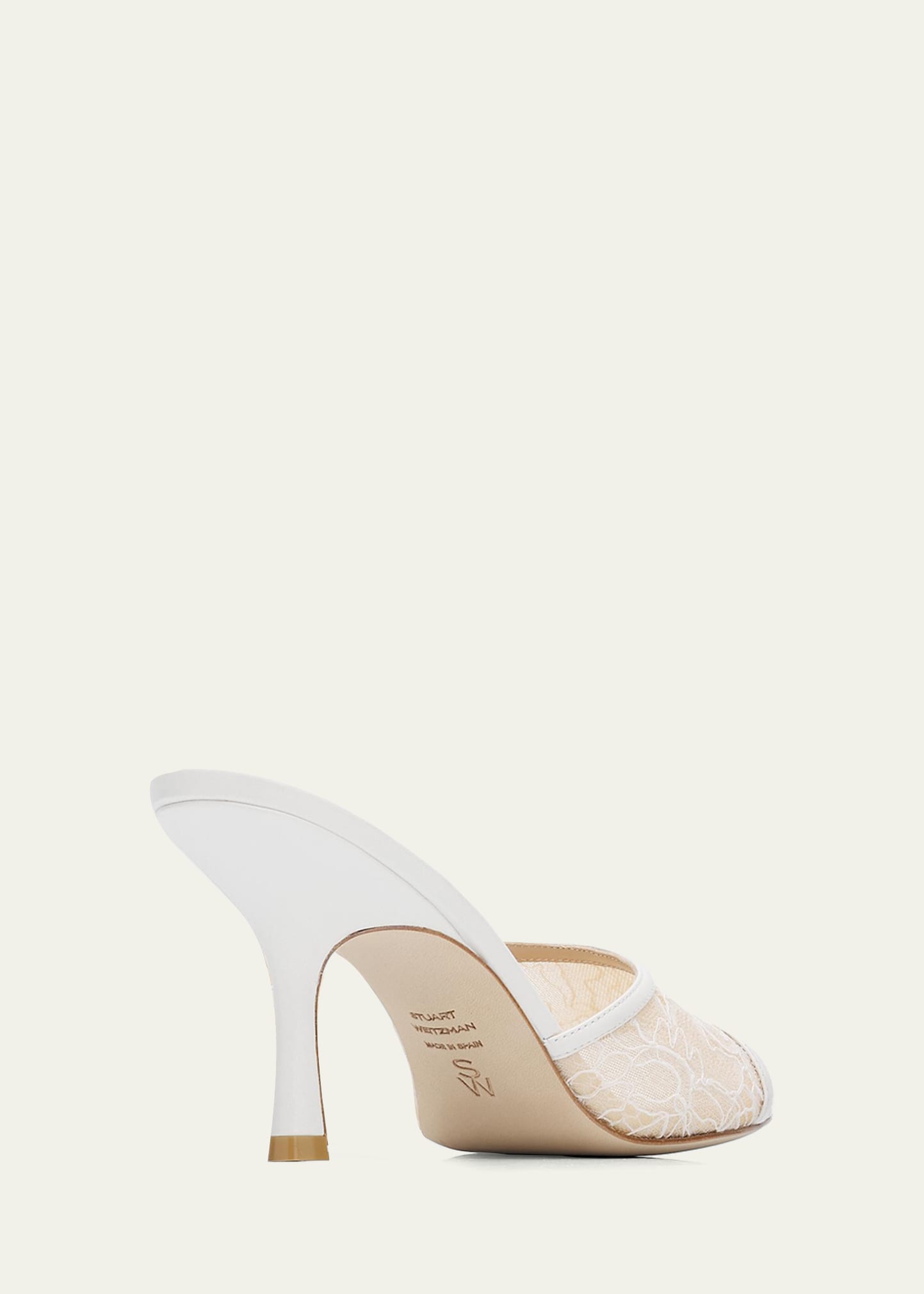 Stuart Weitzman Bareitall 85mm Lace Slide Sandals - Bergdorf Goodman