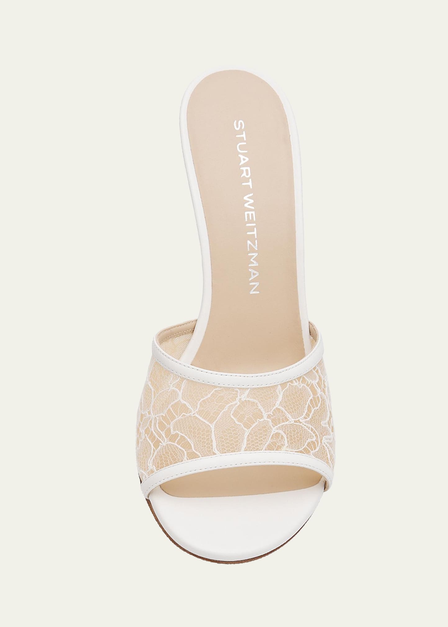Stuart Weitzman Bareitall 85mm Lace Slide Sandals - Bergdorf Goodman