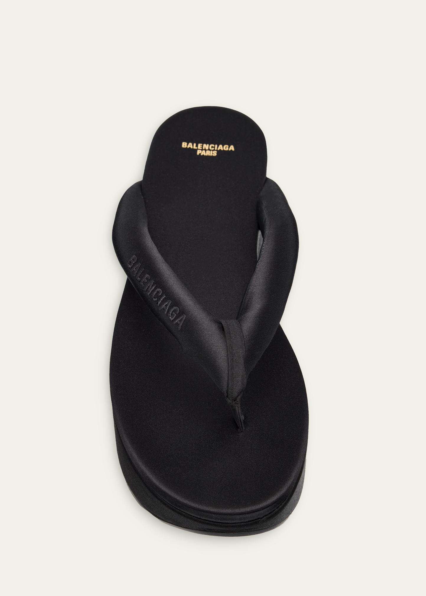 Balenciaga 90mm Gaeta Satin Platform Thong Sandals - Bergdorf Goodman