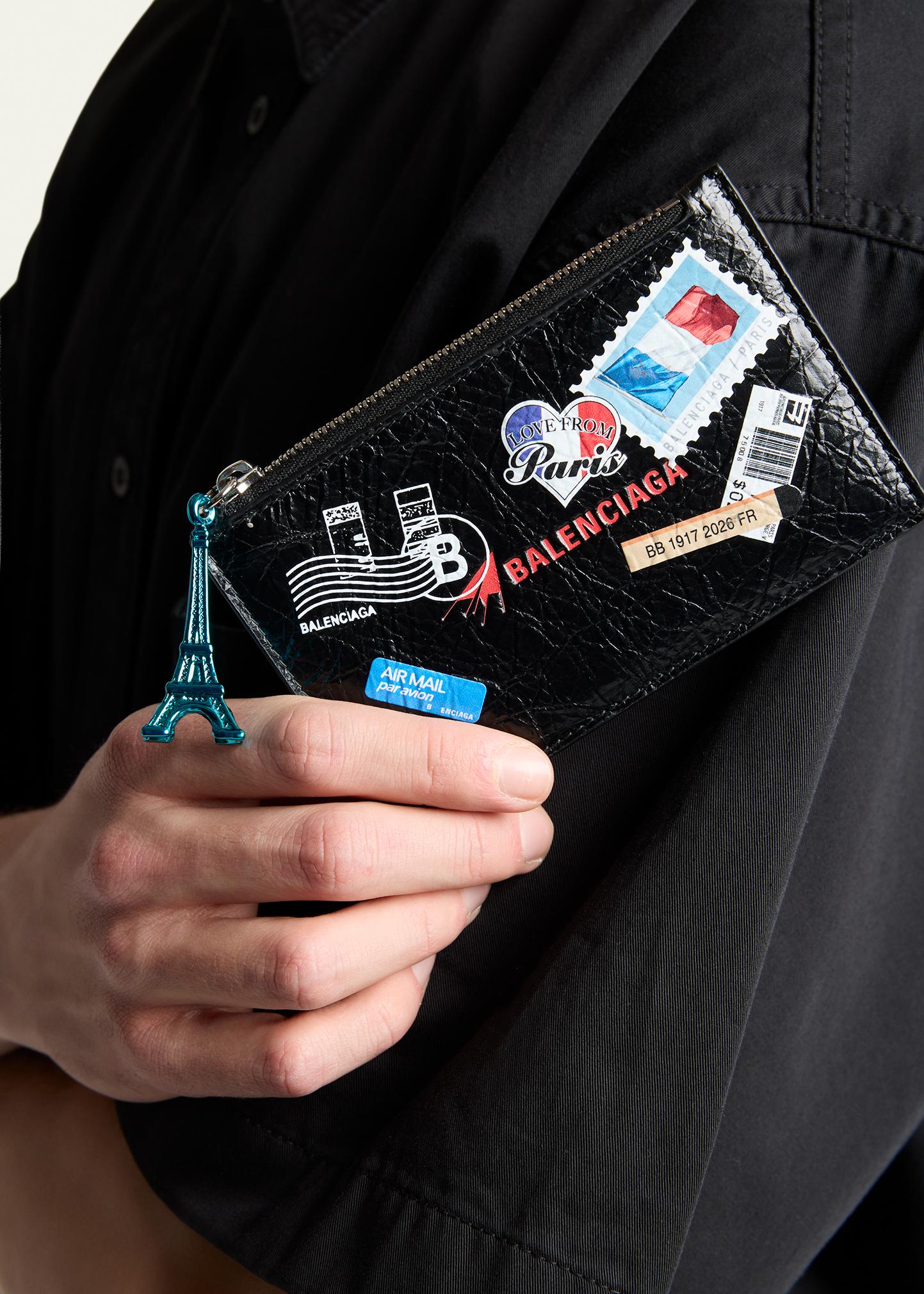 Balenciaga Men's Mail Artwork Cash Long Coin Card Holder