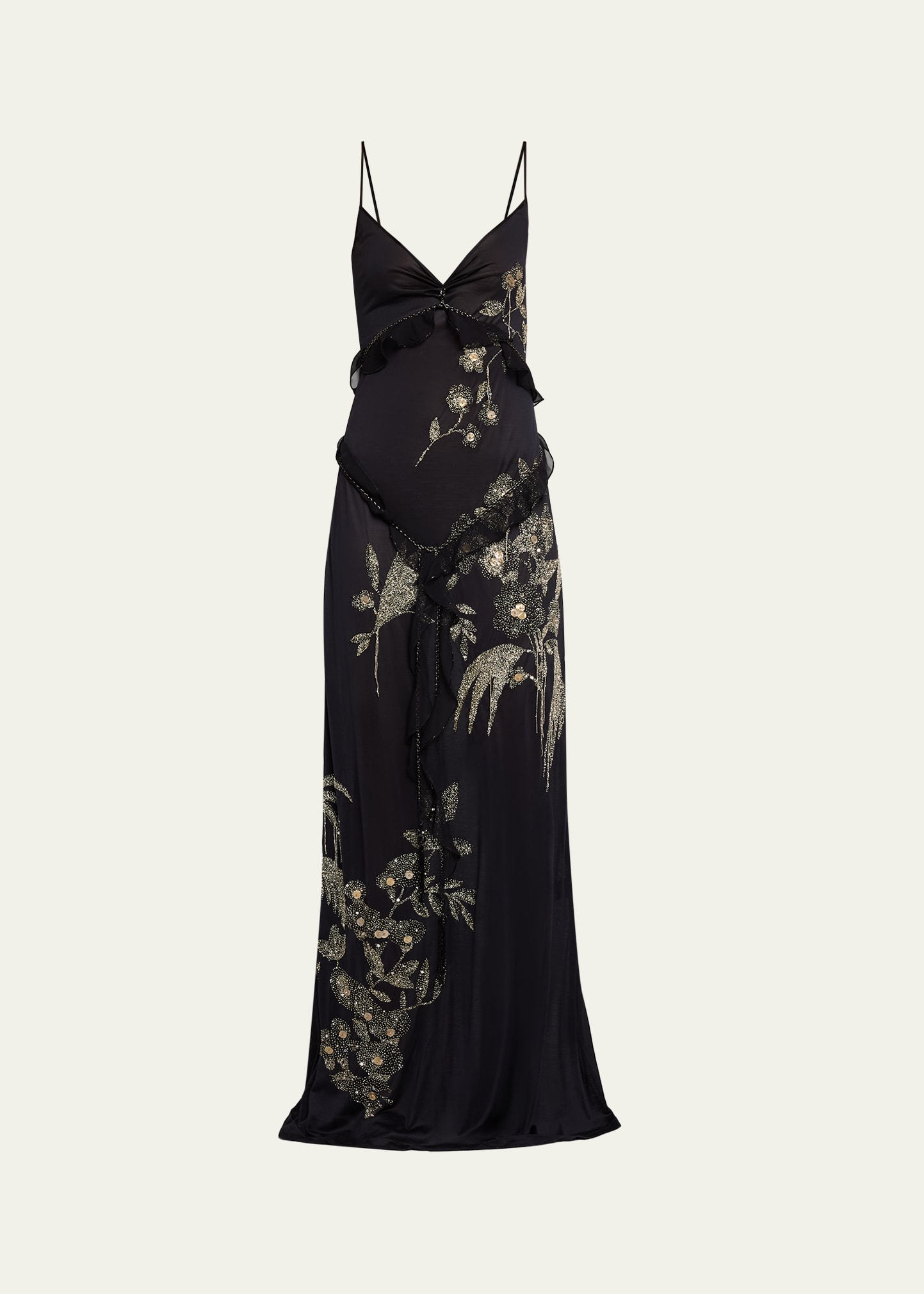 tory burch embroidered satin slip dress J.Lo's First Red Carpet Look of 2020 Is Her Most Surprising