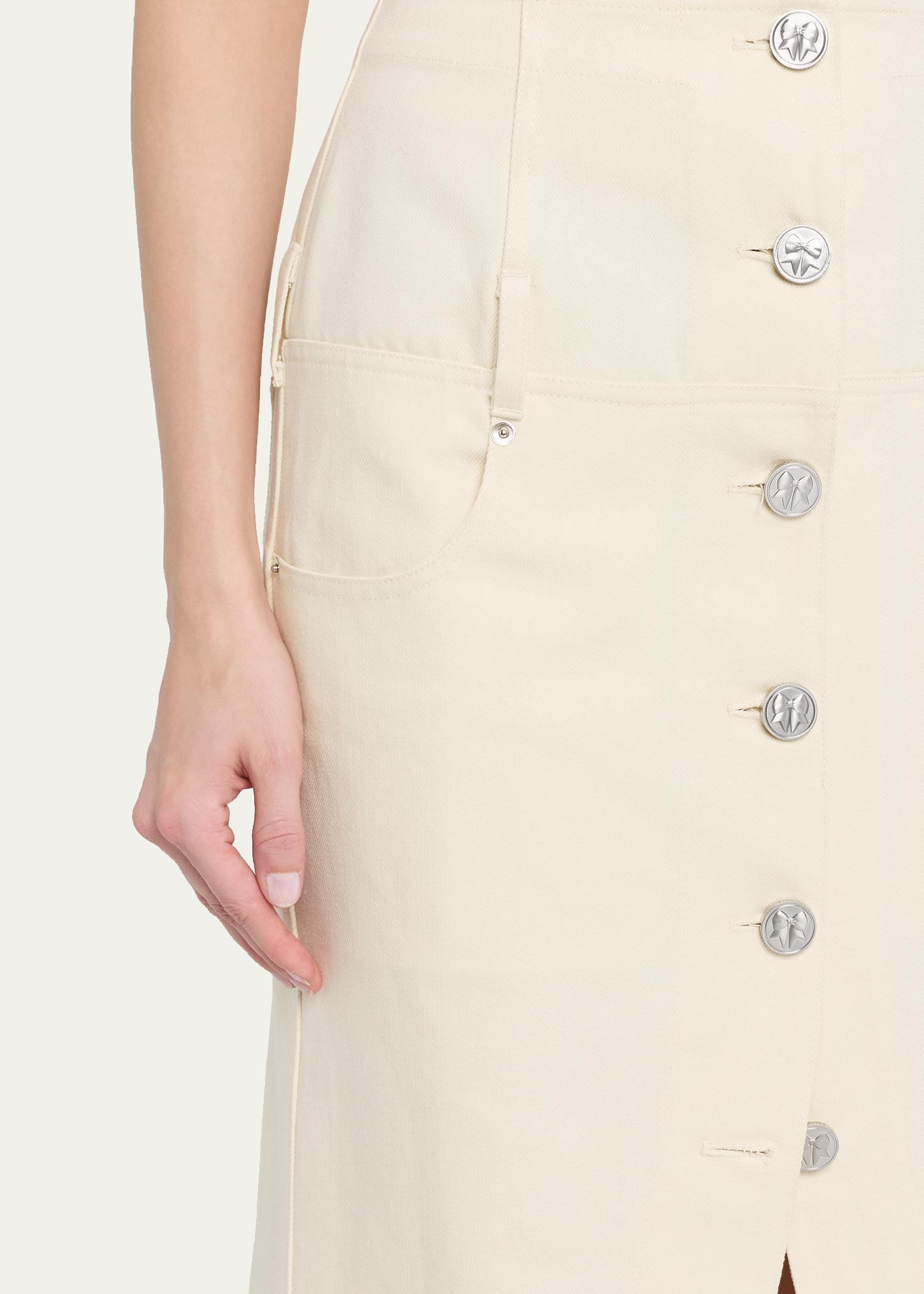 Wiederhoeft Button-Front Denim Maxi Tulip Skirt - Bergdorf Goodman