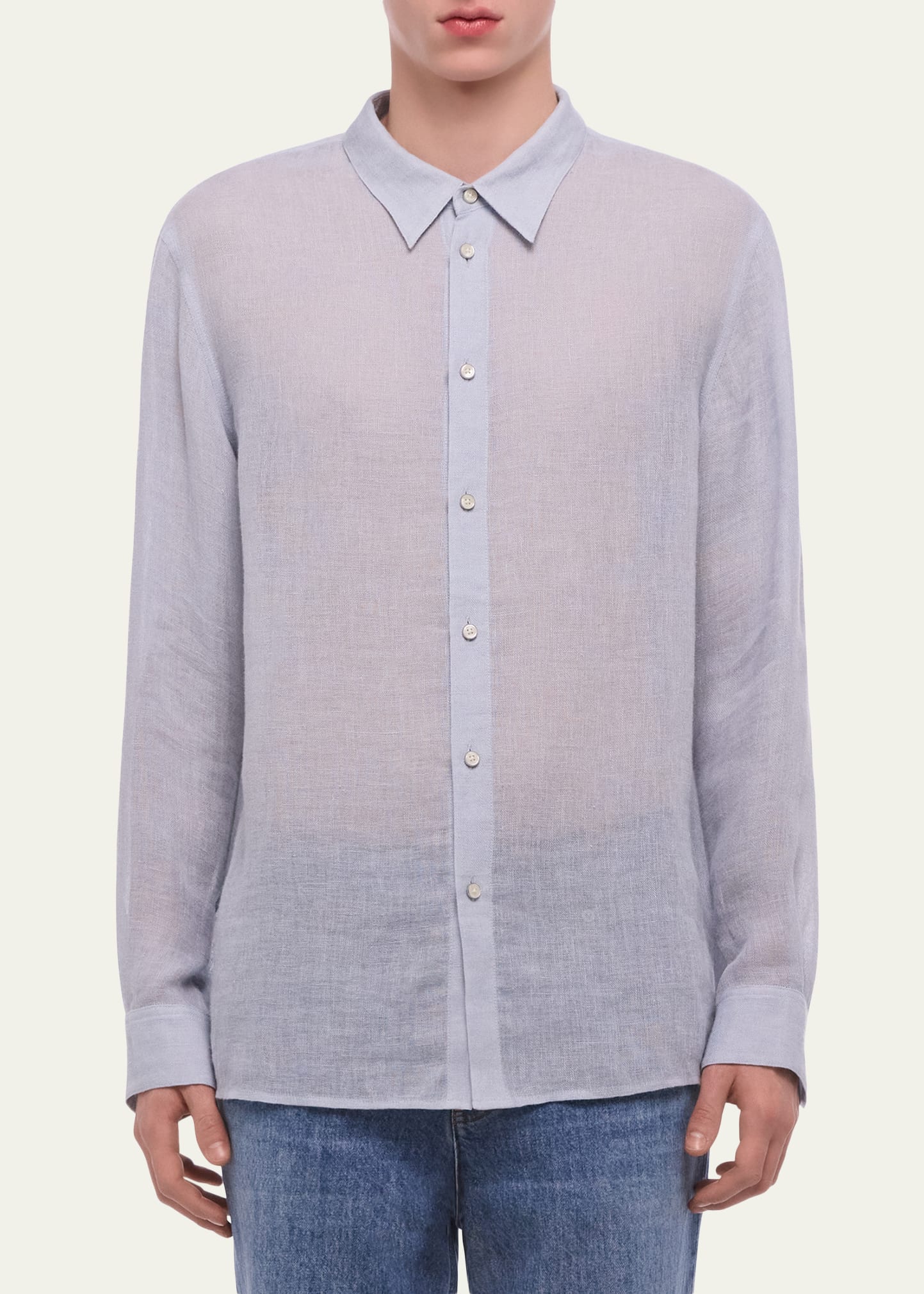 Helmut Lang Men's Relaxed Fit Linen Button-Down Shirt - Bergdorf