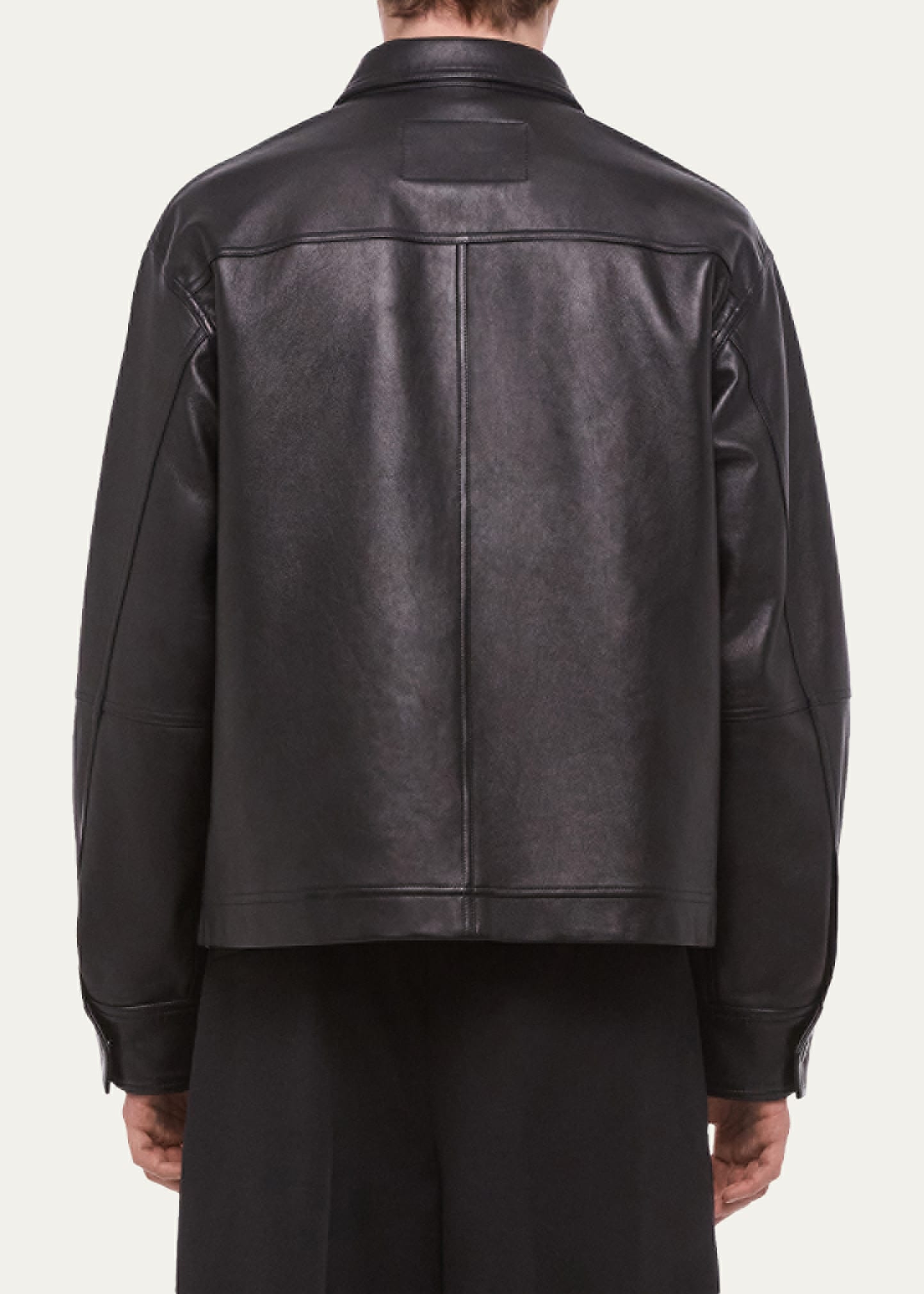Helmut Lang Men's Bonded Leather Snap-Front Jacket - Bergdorf Goodman