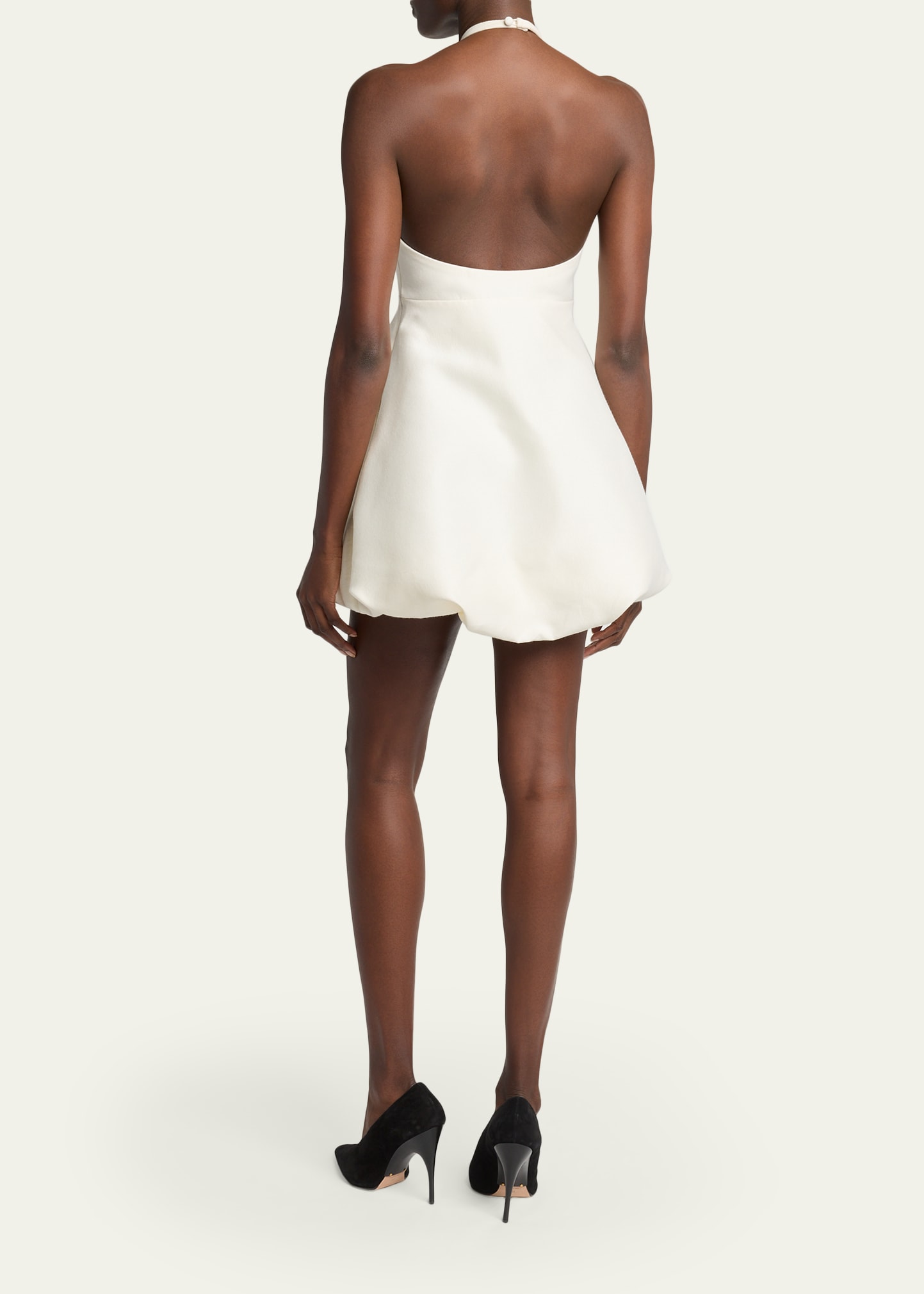 balera high neck halter dress Mesh Cowl Neck Halter Dress