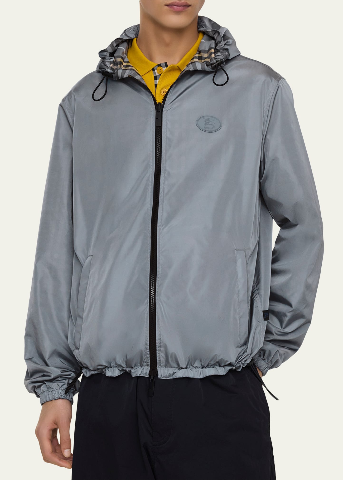 Burberry Men's Reversible Check Hooded Jacket - Bergdorf Goodman