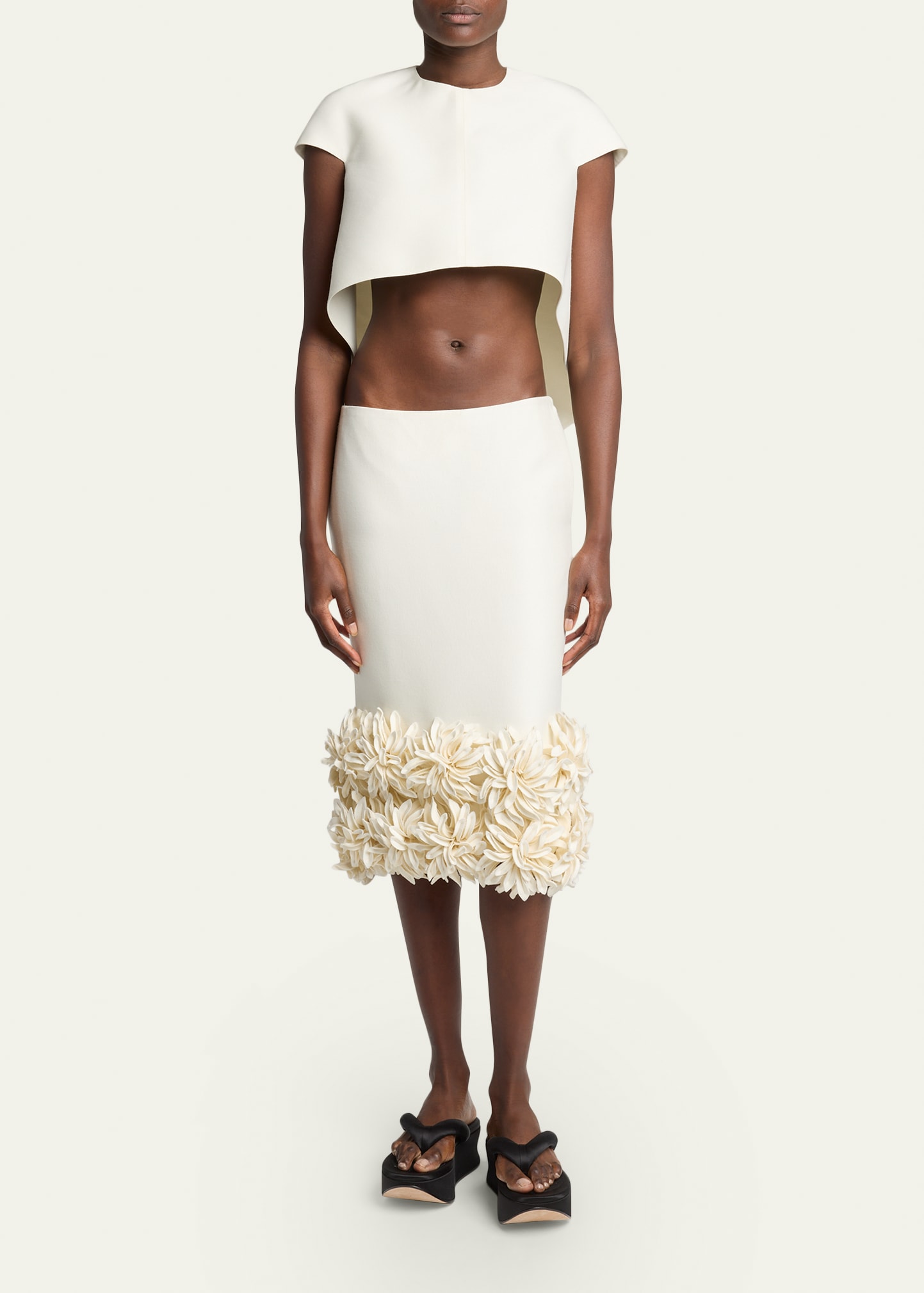 Balenciaga Pointy Flower Midi Pencil Skirt - Bergdorf Goodman