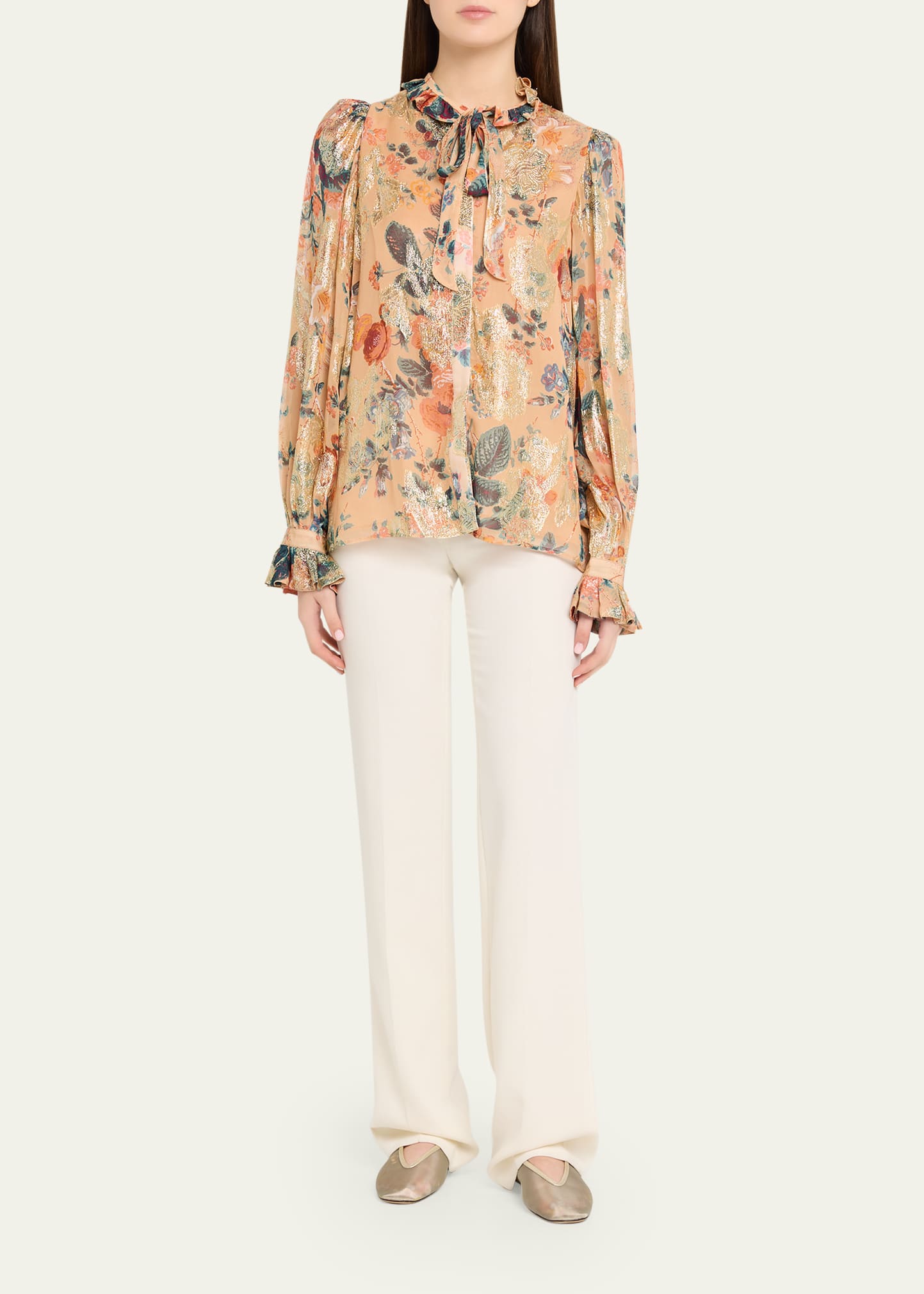 Kobi Halperin Josie Pussybow Floral Blouse - Bergdorf Goodman