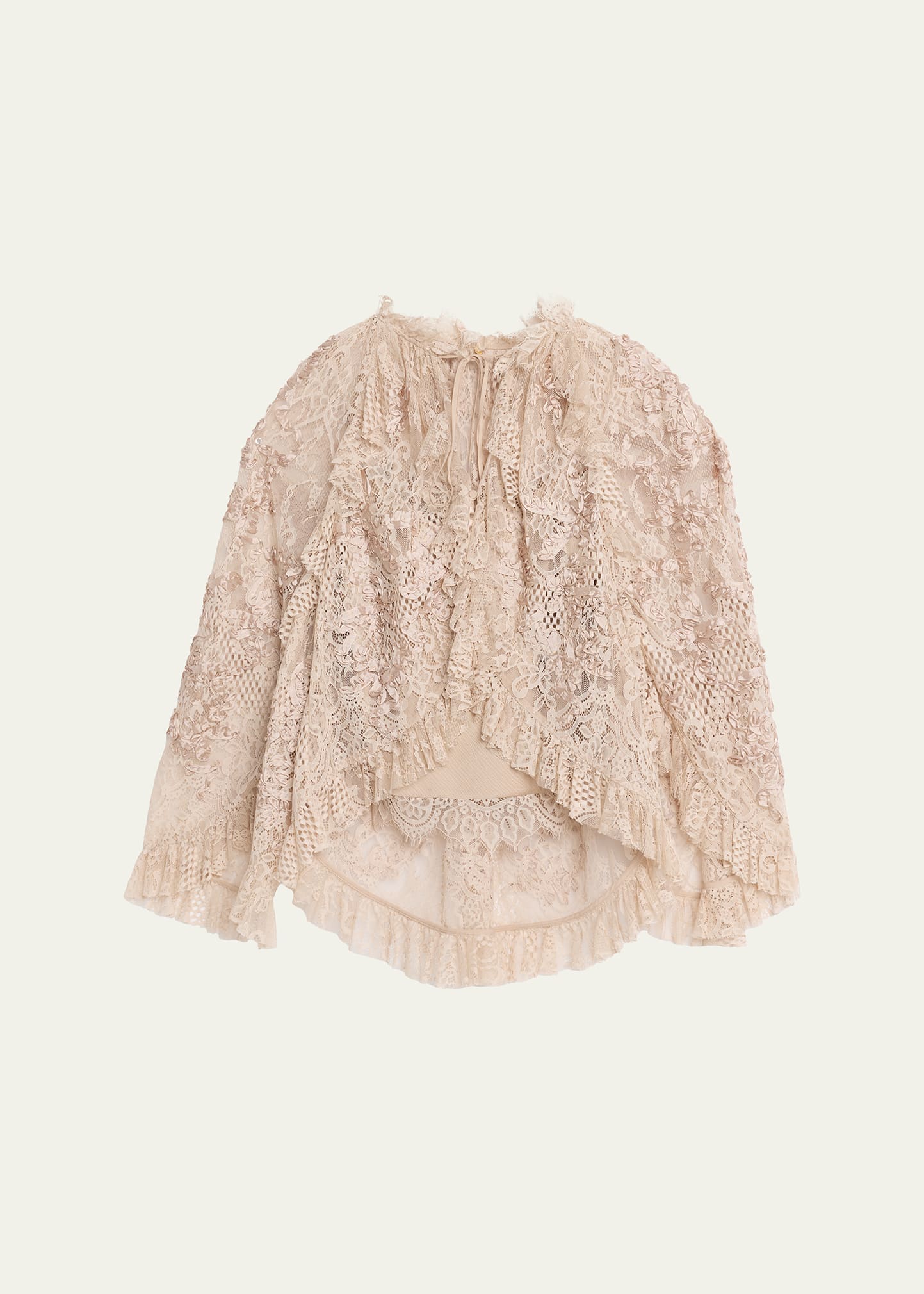 Kobi Halperin Harmony Ruffle-Trim Lace Blouse - Bergdorf Goodman