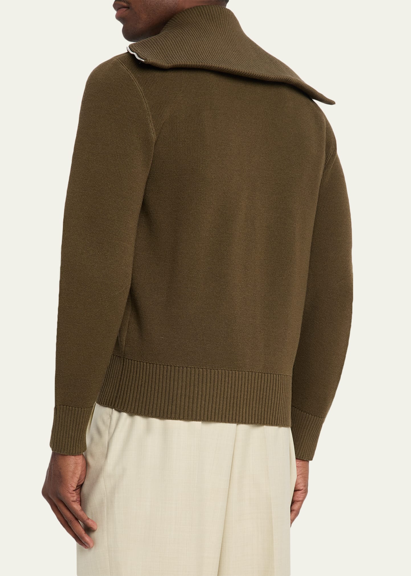 Bottega Veneta Men's Wool and Cotton Knit Full-Zip Cardigan