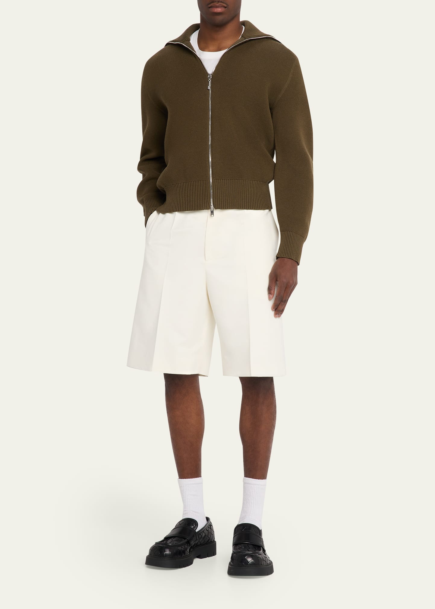 Bottega Veneta Men's Cotton and Silk-Blend Chino Shorts - Bergdorf
