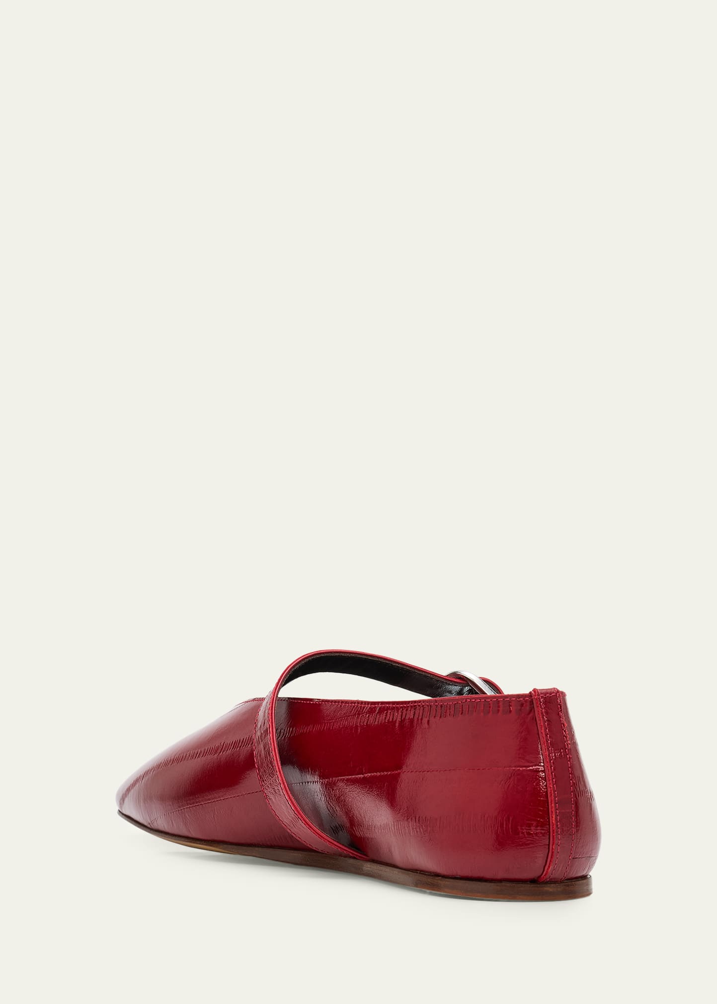 Le Monde Beryl Stella Eel-Embossed Leather Mary Jane Ballerina