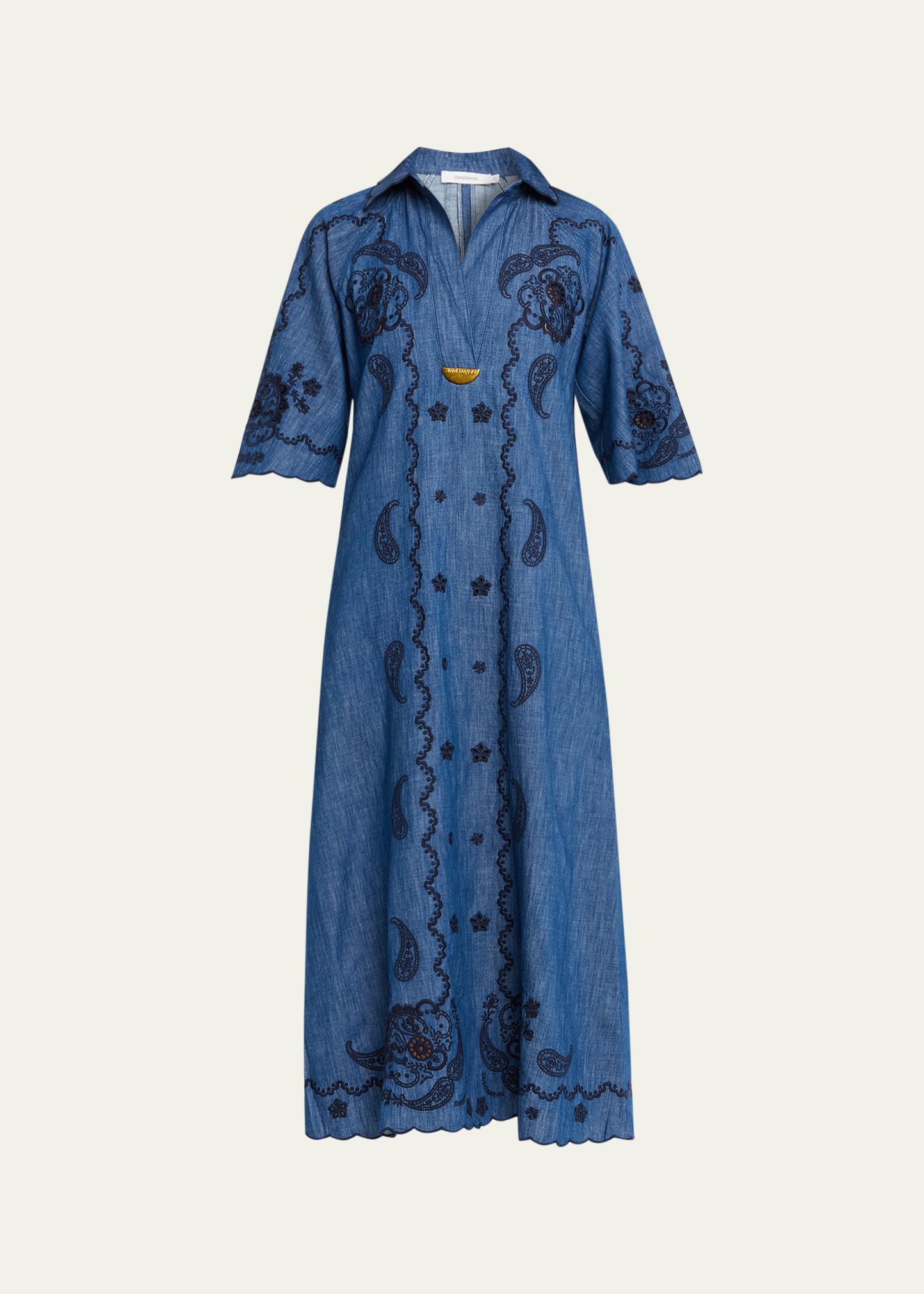 ジマーマン Zimmermann ティアード フローラル ミニドレス Zimmermann Aster Embroidered Midi Dress - Bergdorf Goodman