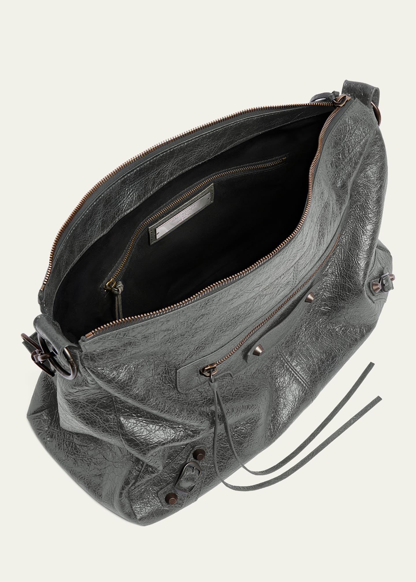 BALENCIAGA ショルダーバッグ Balenciaga Men's Le City Moto Medium Leather Crossbody/Shoulder