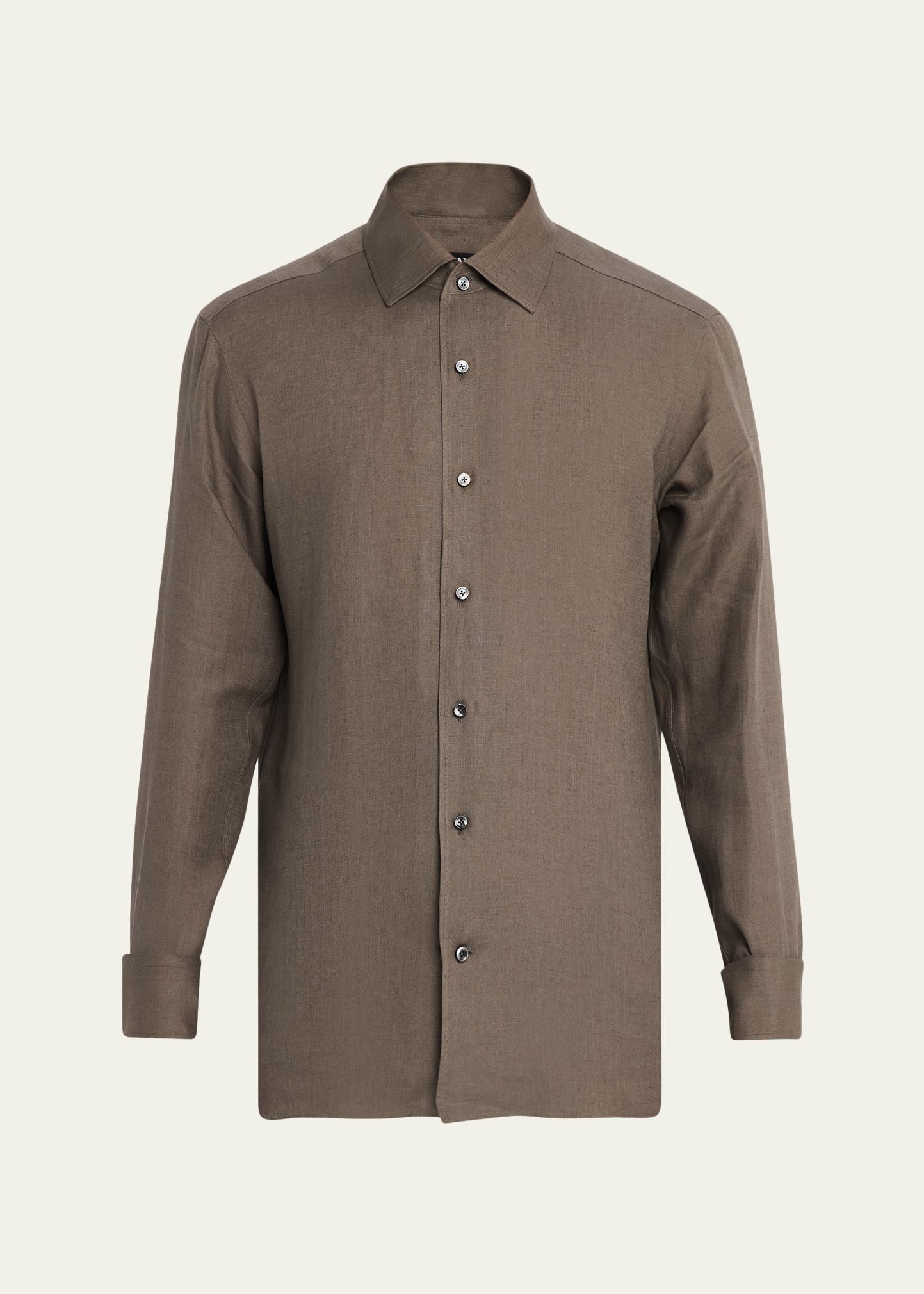 Zegna Men's Oasi Lino Linen Sport Shirt
