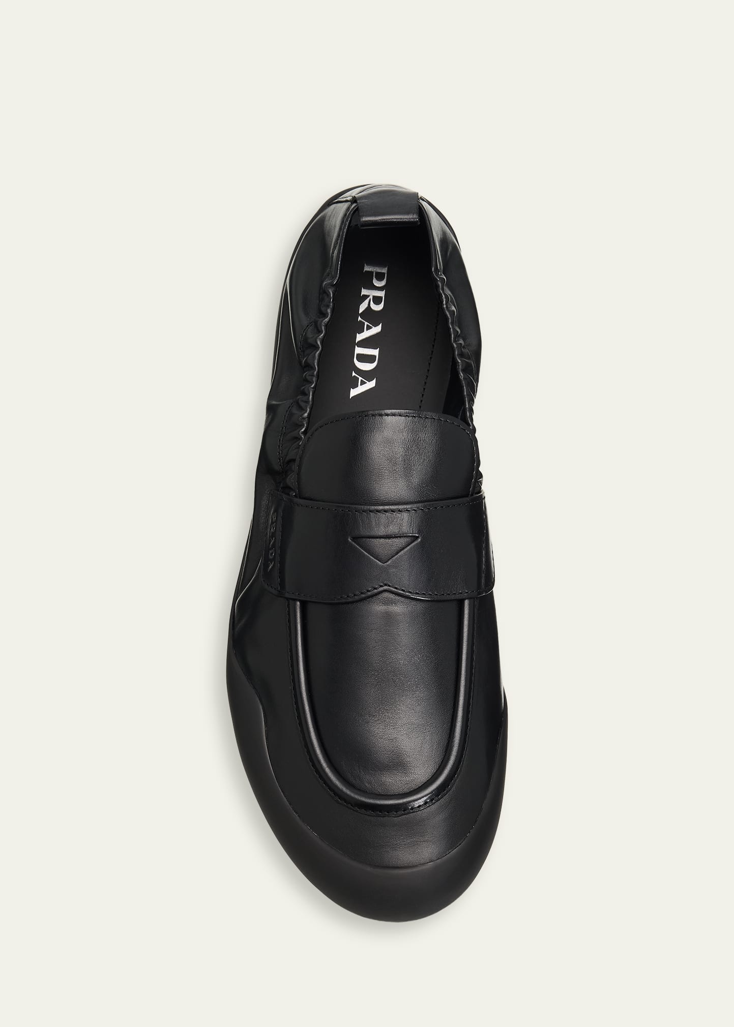 Prada Men's Speedrock Leather Rubber-Sole Penny Loafers - Bergdorf
