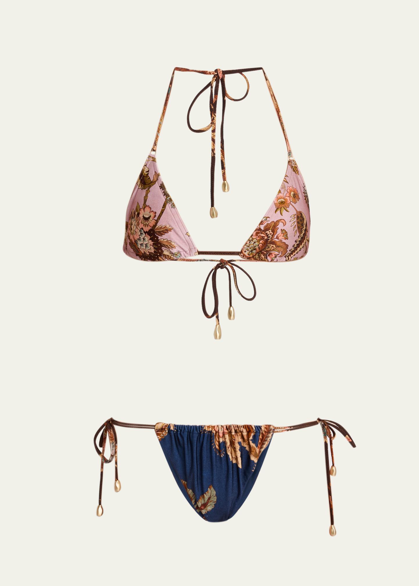 Zimmermann Aster Spliced Triangle Two-Piece Swimsuit - Bergdorf