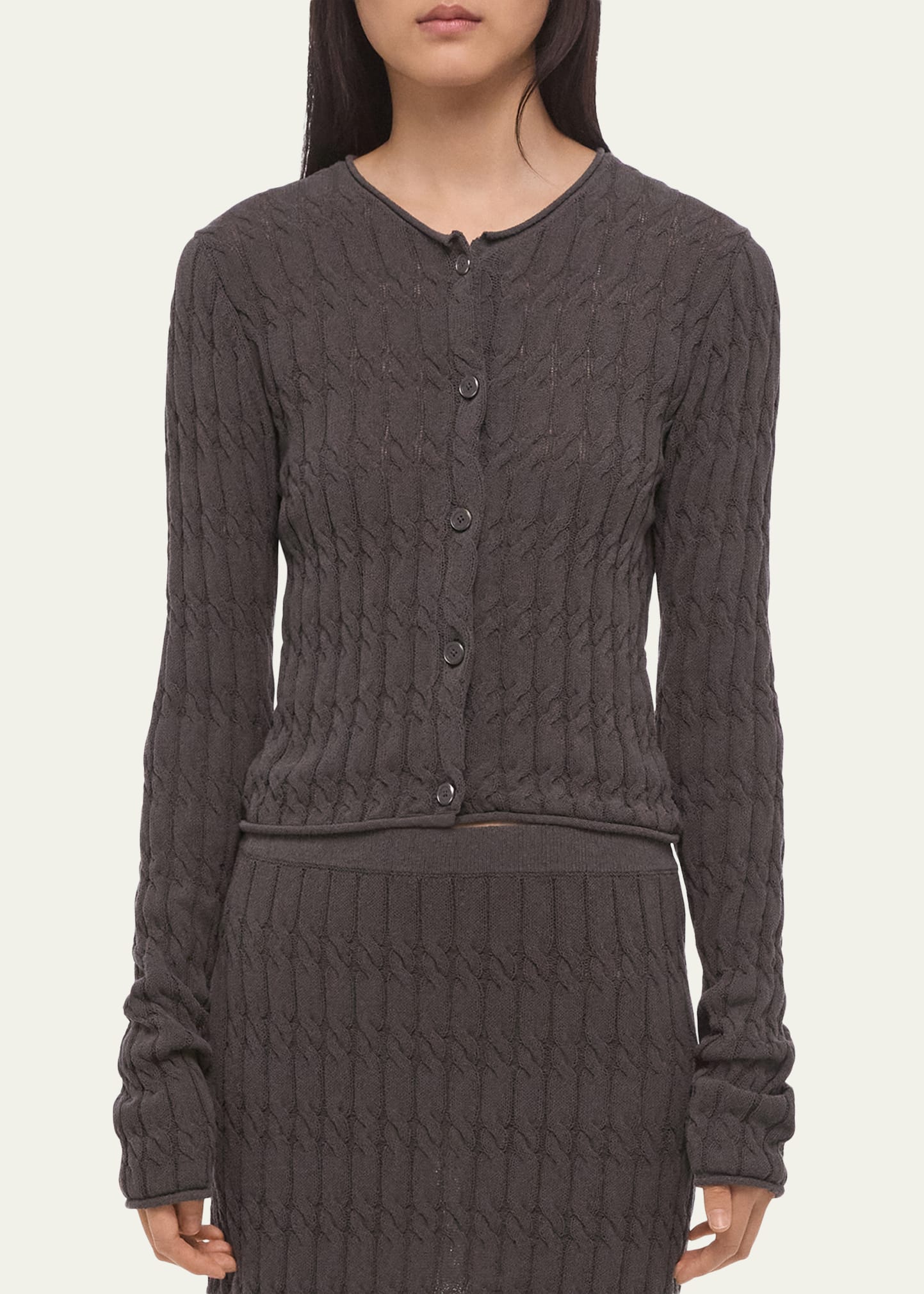 HELMUT LANG ワンショルダーニット Helmut Lang Cable-Knit Cardigan - Bergdorf Goodman