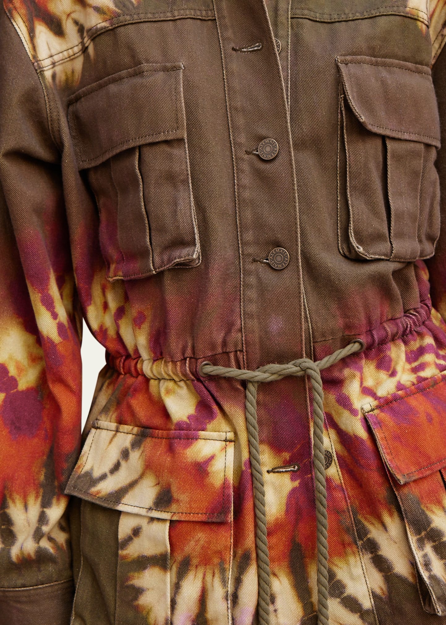 ALÉMAIS Marilyn Tie-Dye Denim Utility Jacket - Bergdorf Goodman