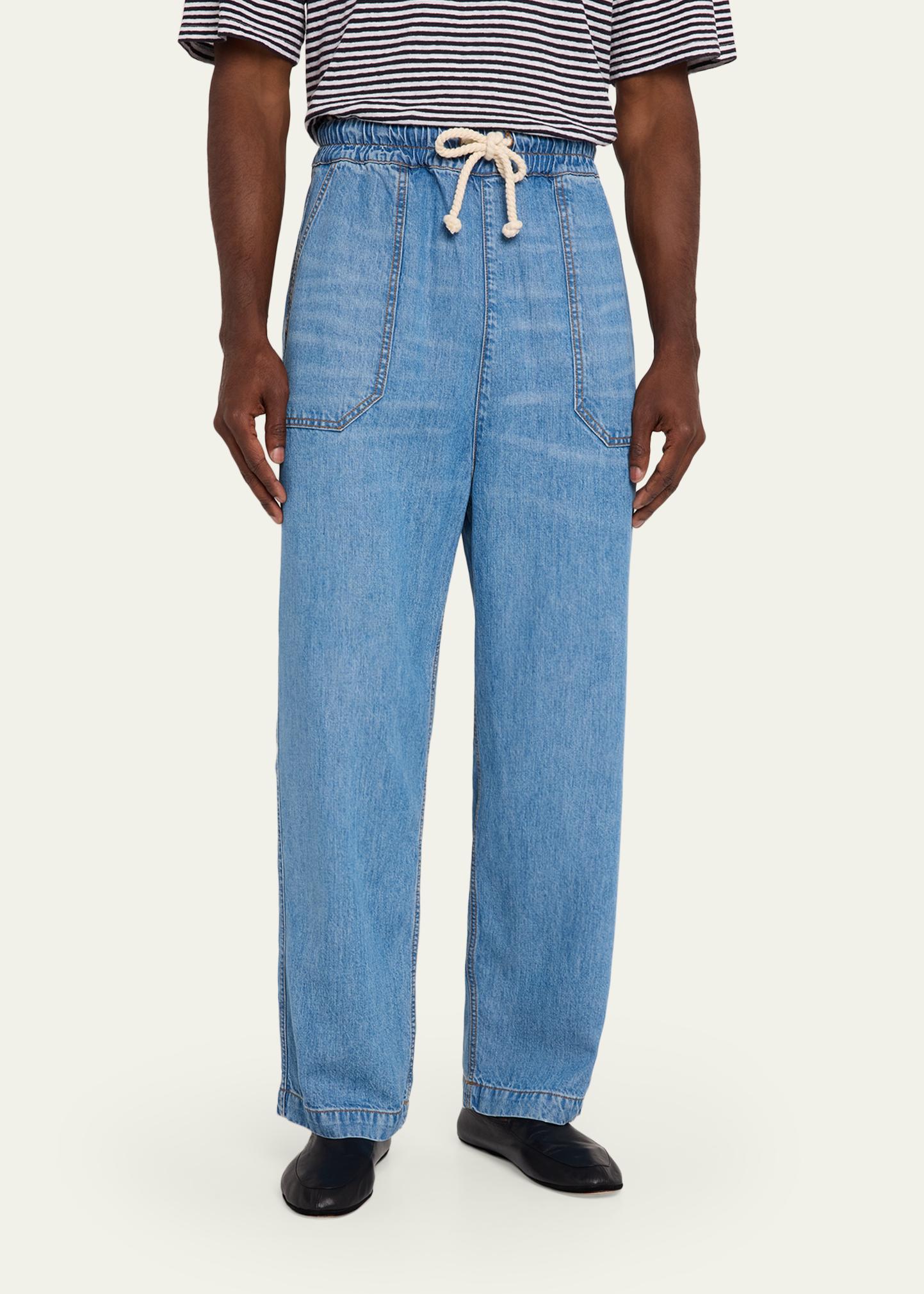 Officine Generale Men's Wide-Leg Drawstring Trousers - Bergdorf