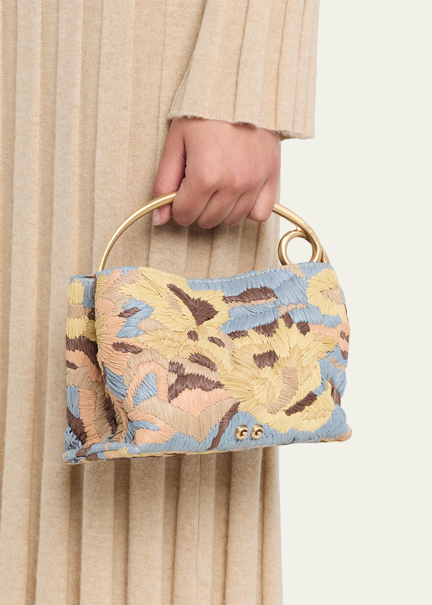 Cult Gaia Lalli Floral Crochet Raffia Top-Handle Bag - Bergdorf