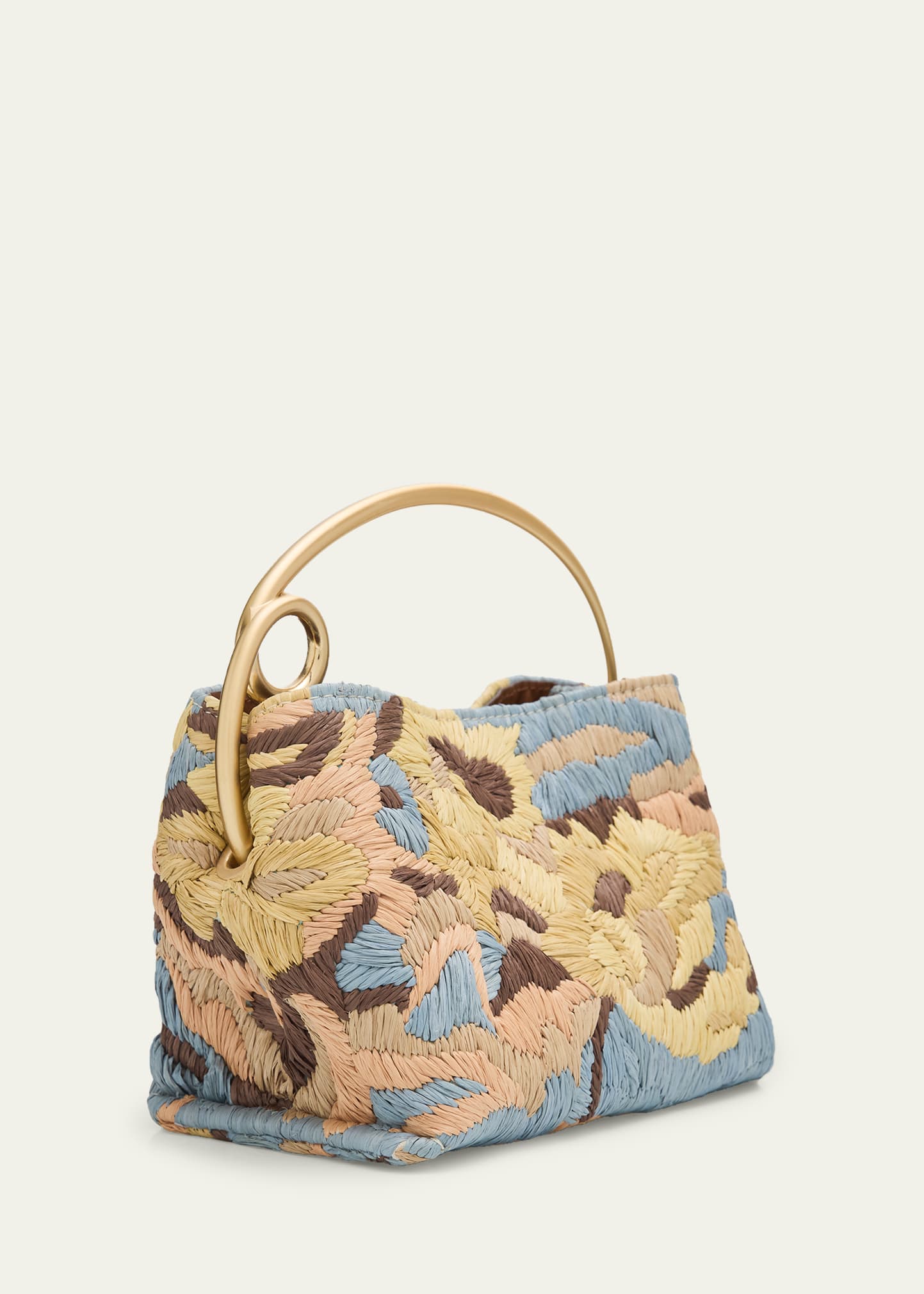 Cult Gaia Lalli Floral Crochet Raffia Top-Handle Bag - Bergdorf