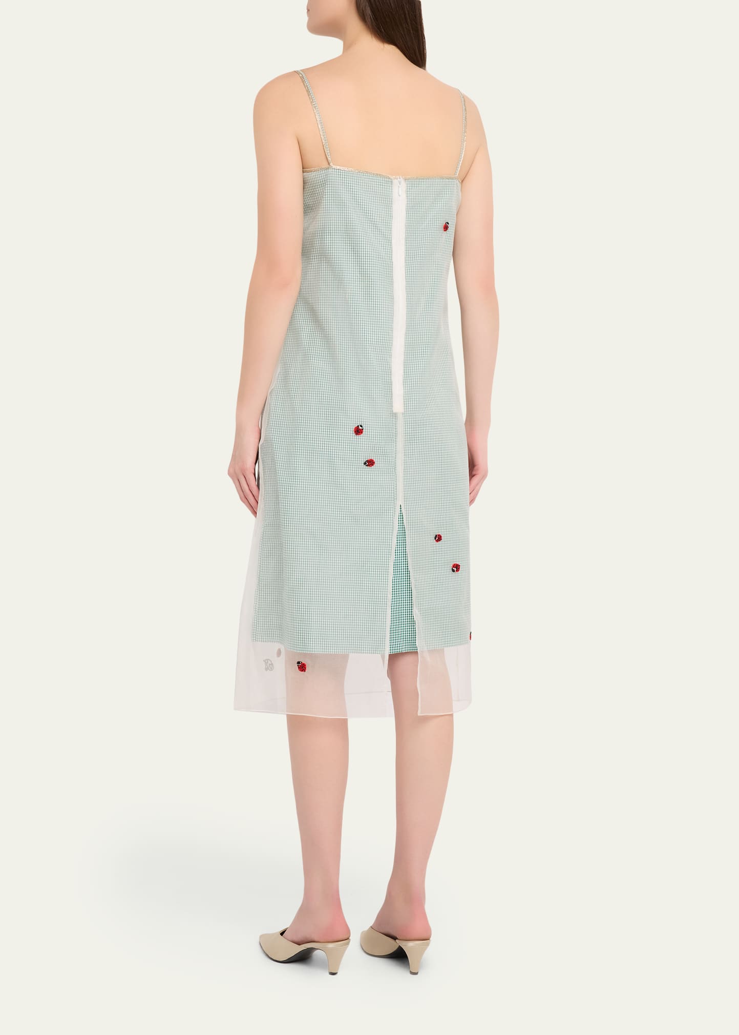 BERNADETTE Rachel Ladybug Embellished Layered Midi Slip Dress