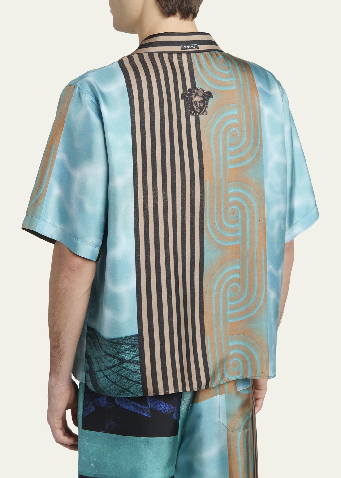 Versace Men's Silk Multi-Abstract Medusa Camp Shirt - Bergdorf Goodman