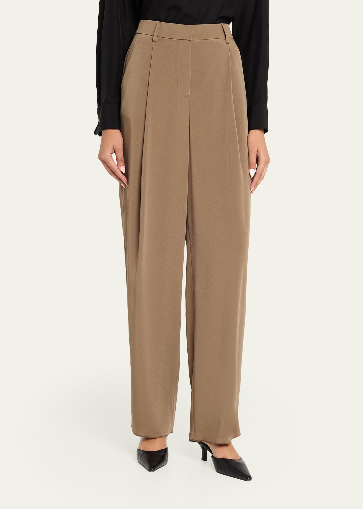 Giorgio Armani High-Rise Pleated Straight-Leg Trousers - Bergdorf