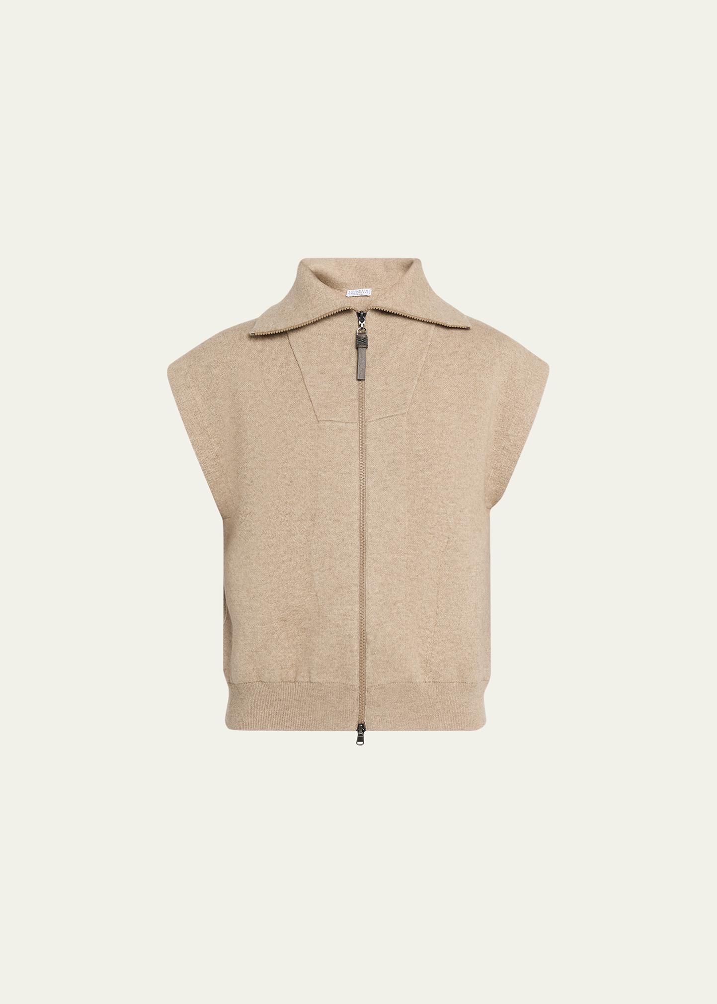Brunello Cucinelli Sleeveless Cashmere Zip Cardigan - Bergdorf Goodman