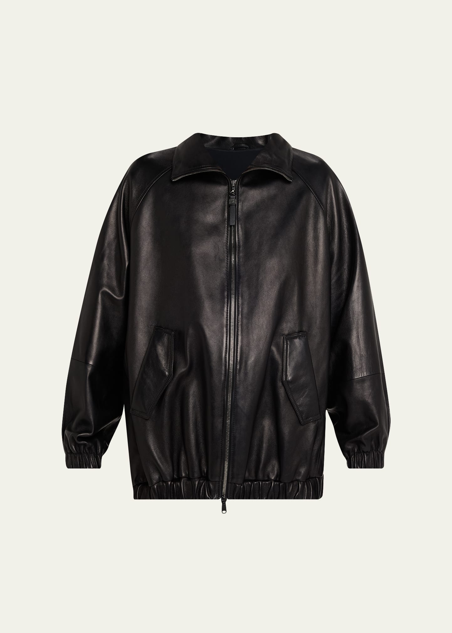 Brunello Cucinelli Leather Zip-Front Jacket - Bergdorf Goodman