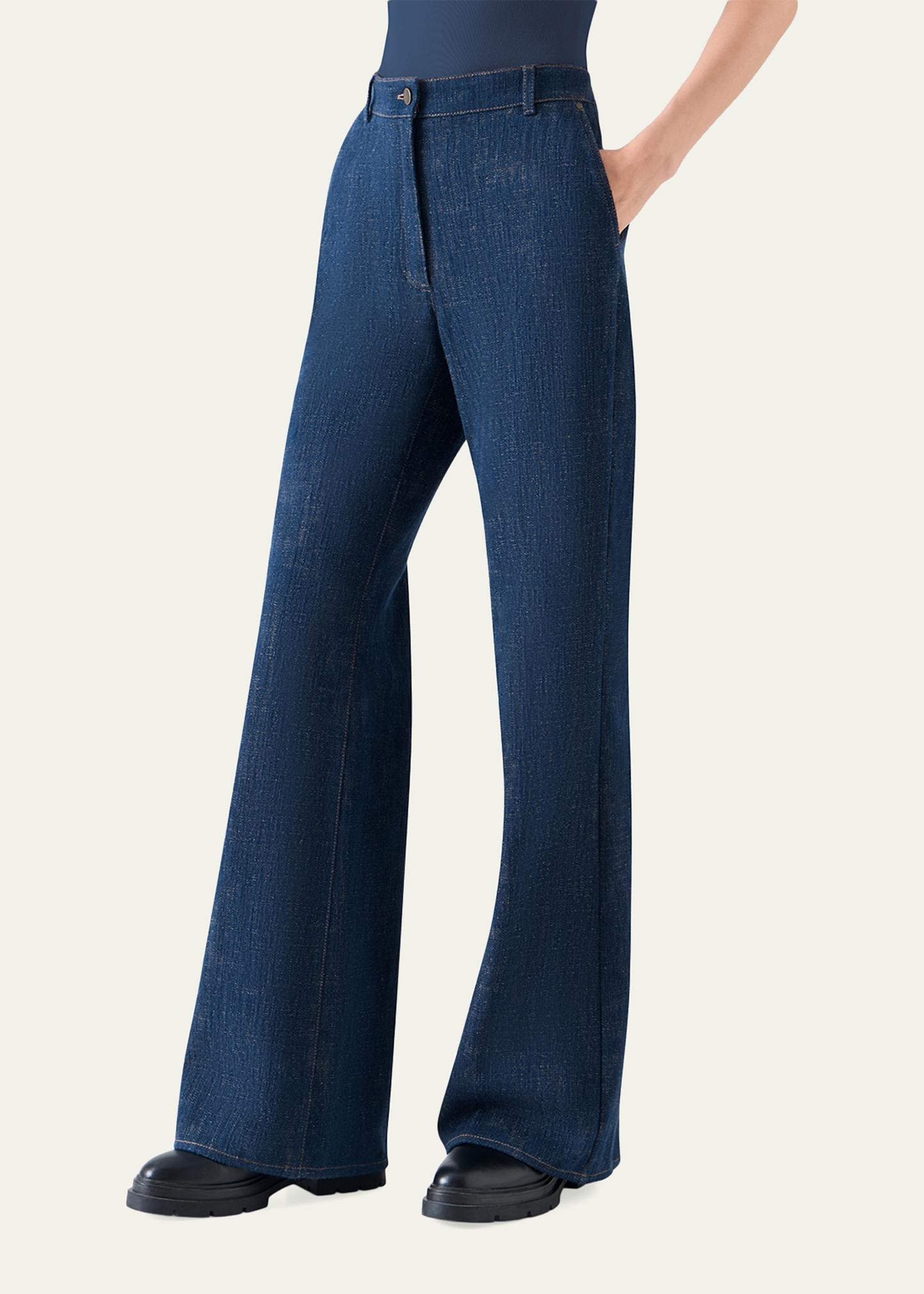 Akris punto Celia Denim Winter Pants - Bergdorf Goodman
