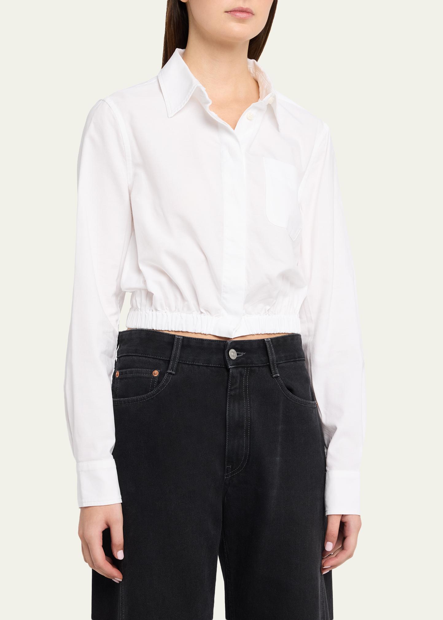 R13 Cropped Long-Sleeve Boxy Shirt - Bergdorf Goodman