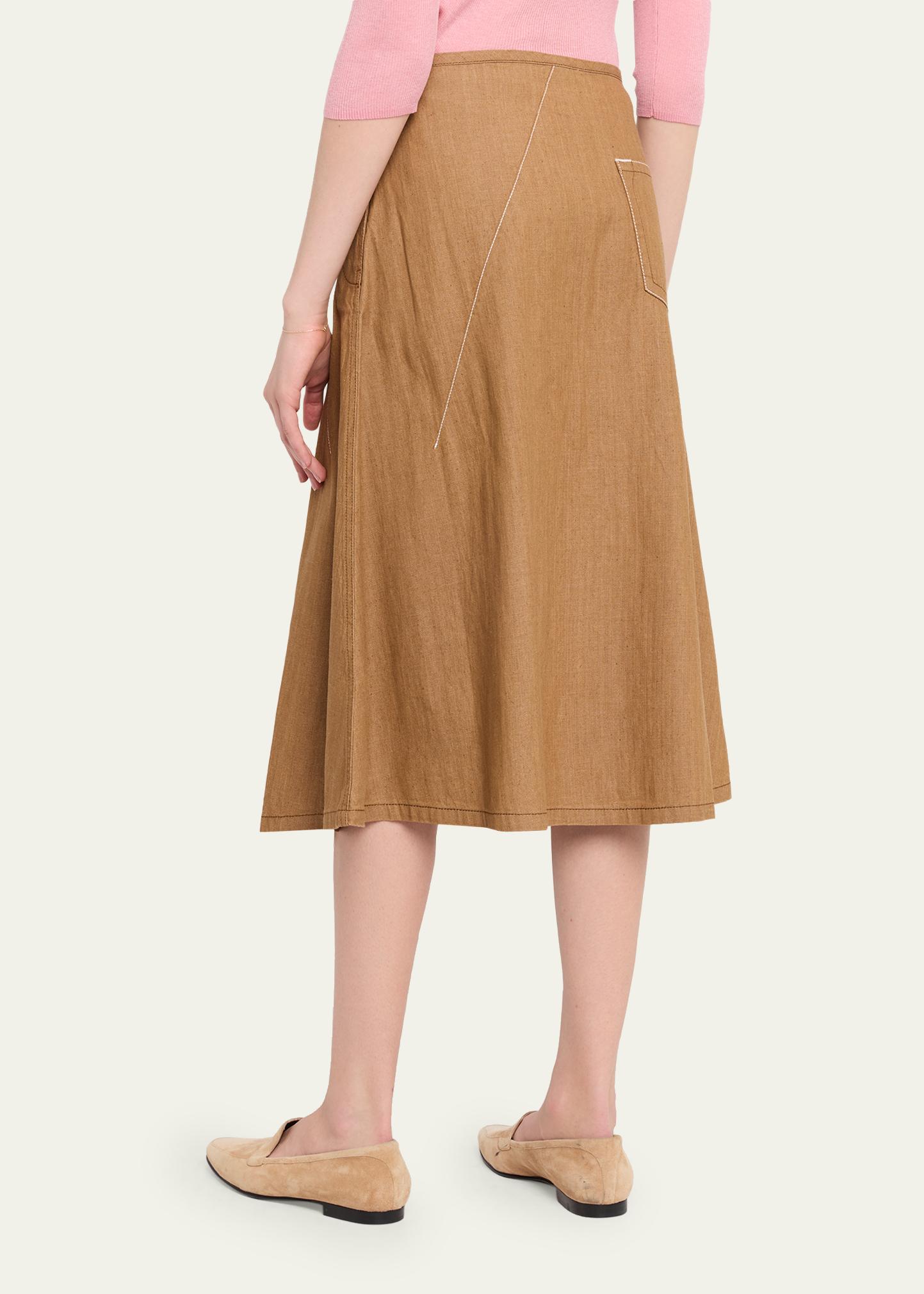 6397 Diagonal Denim Midi Skirt - Bergdorf Goodman