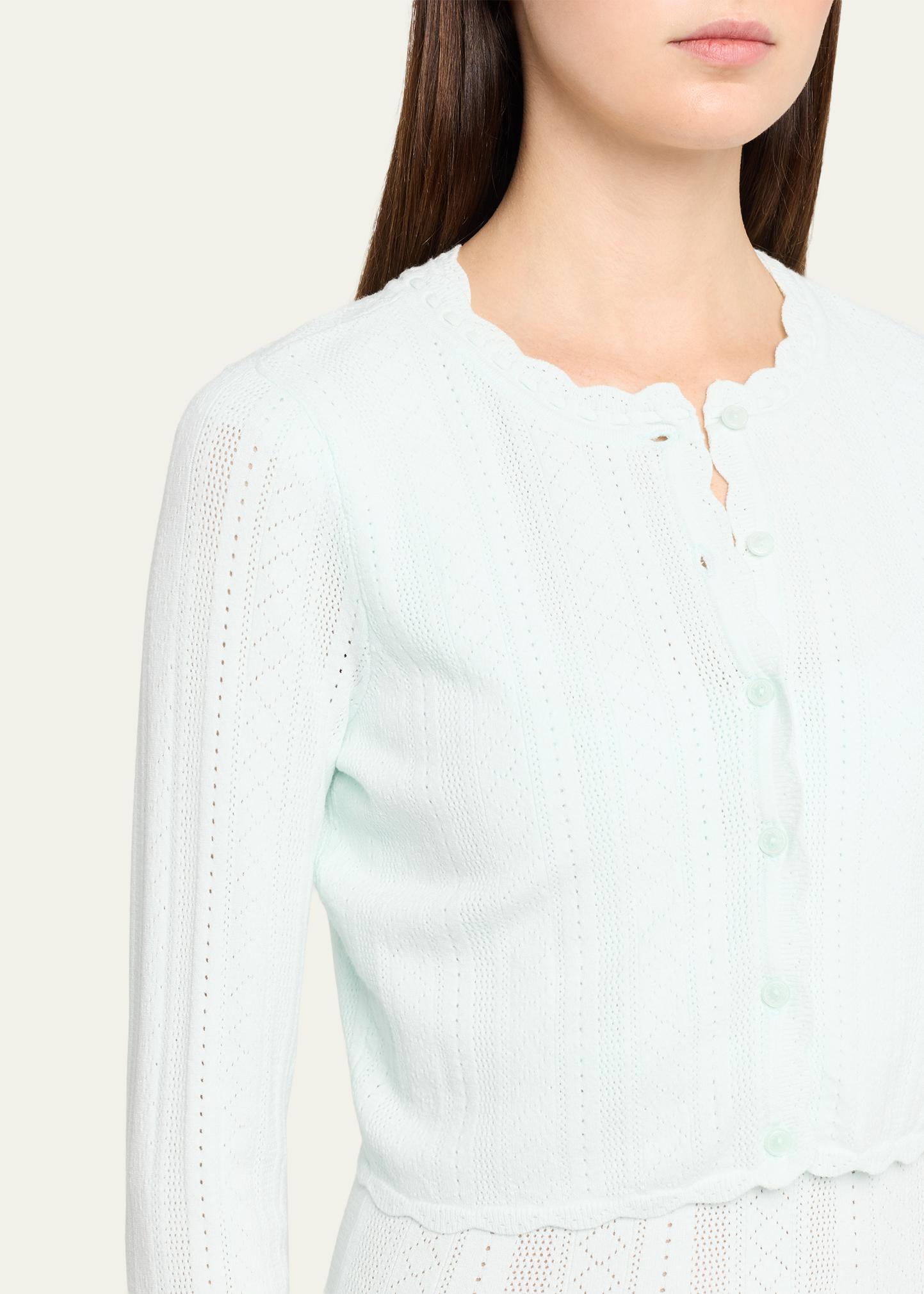 LoveShackFancy Nadiya Pointelle-Knit Cardigan - Bergdorf Goodman