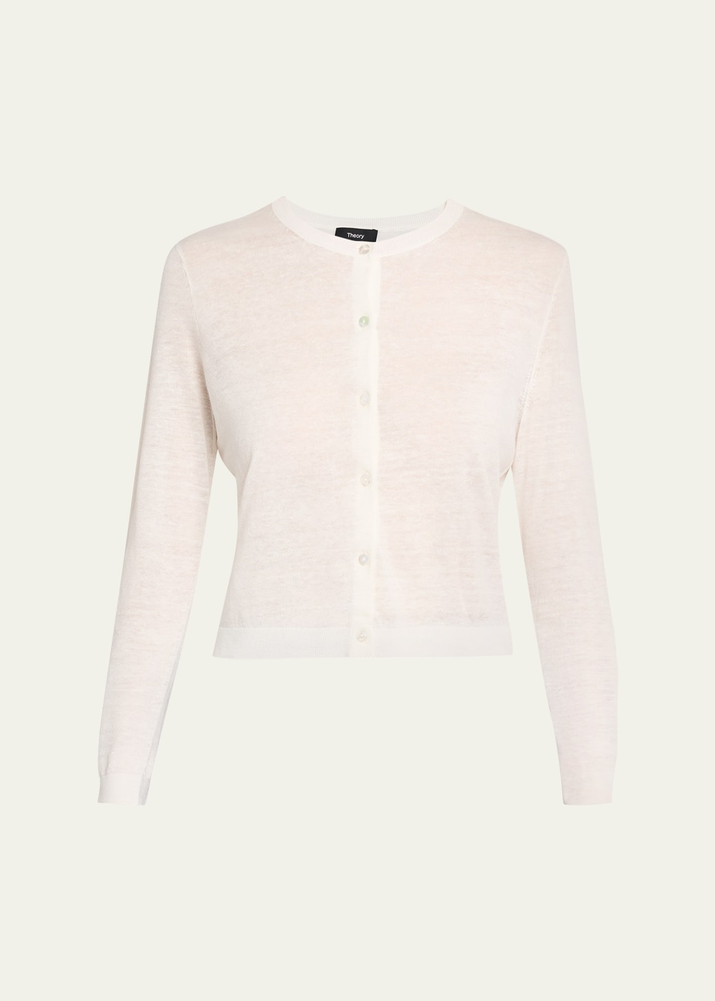 Theory Cropped Linen-Blend Cardigan - Bergdorf Goodman