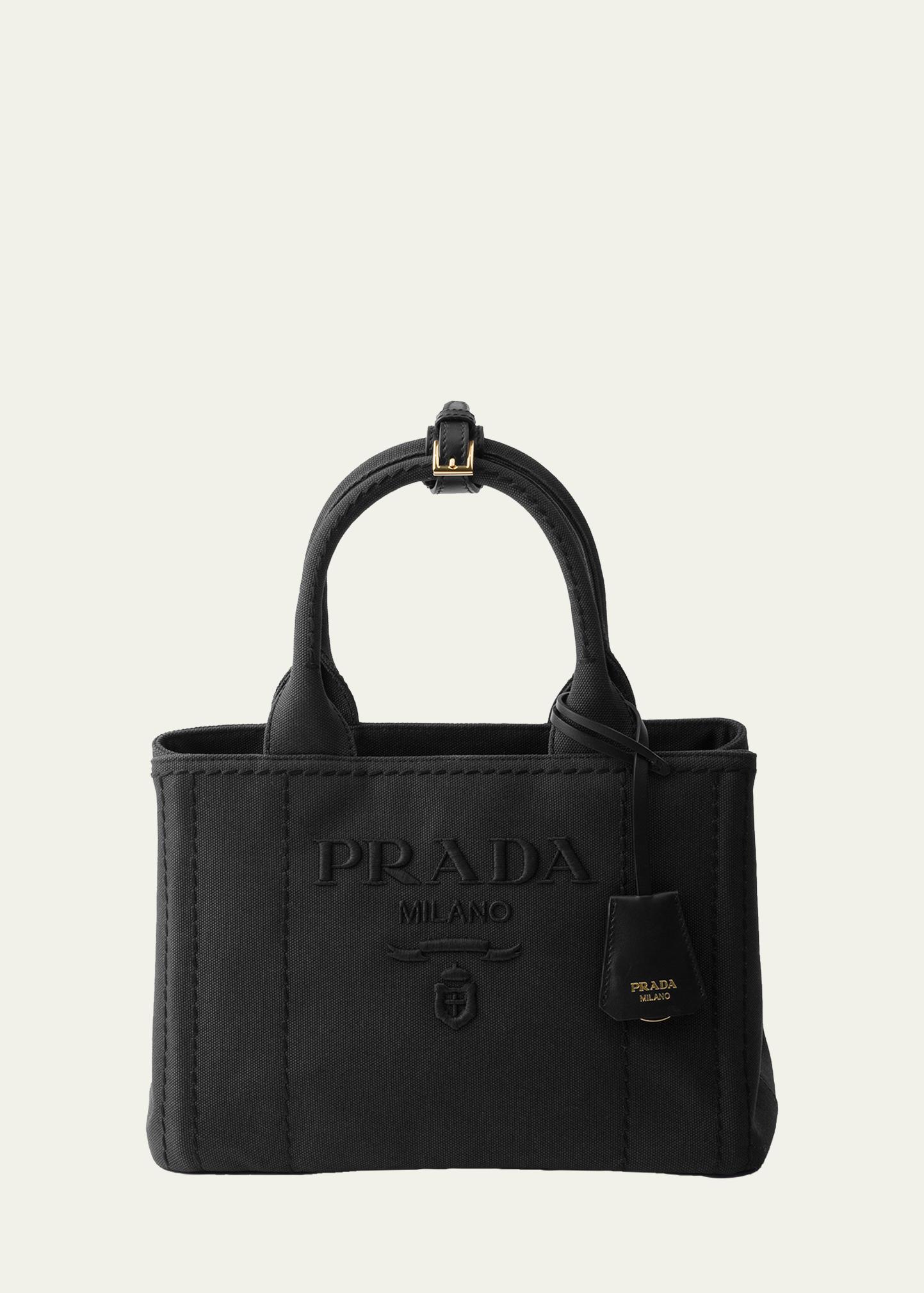 Prada Jardiniere Small Cotton Canvas Top-Handle Bag - Bergdorf Goodman