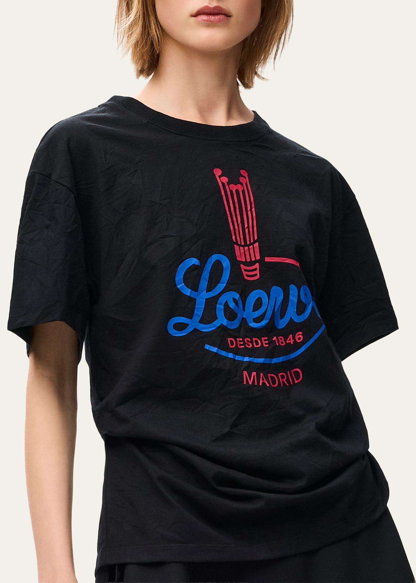 Loewe Logo-Print Cotton-Blend T-Shirt - Bergdorf Goodman