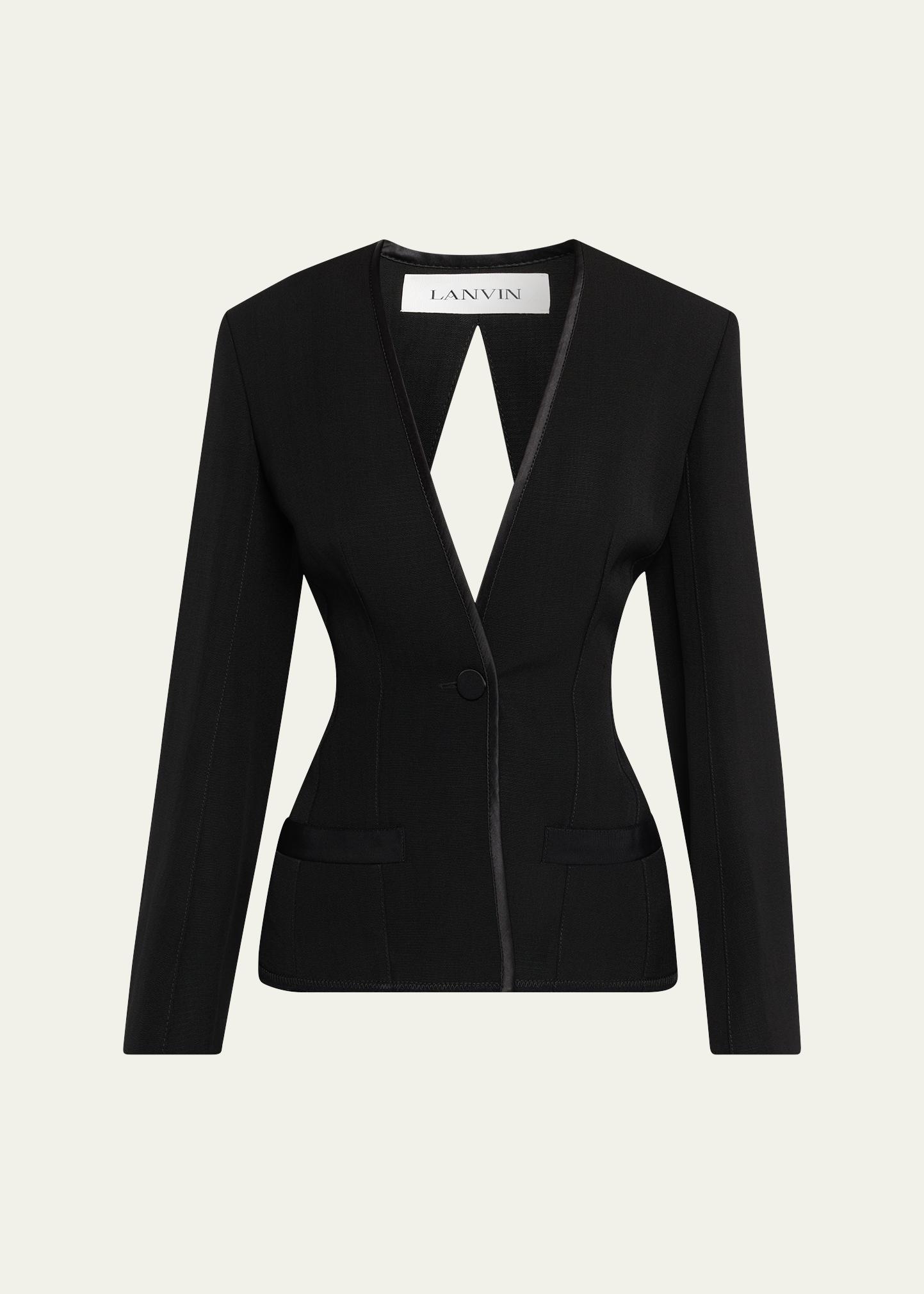 Lanvin Single-Breasted Silk-Blend Backless Jacket - Bergdorf Goodman