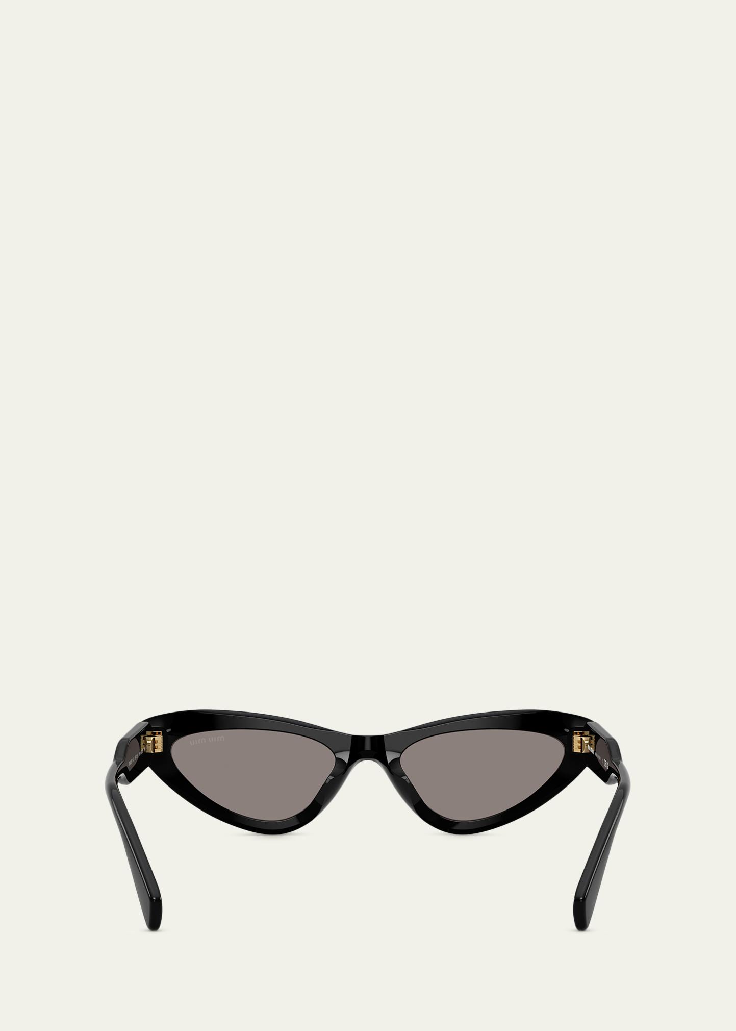 Miu Miu Black Cat-Eye Sunglasses with Gold Temple Logo Miu Miu Cat Eye Sunglasses 0MU A04SF Black – Laneway Boutique main image 4