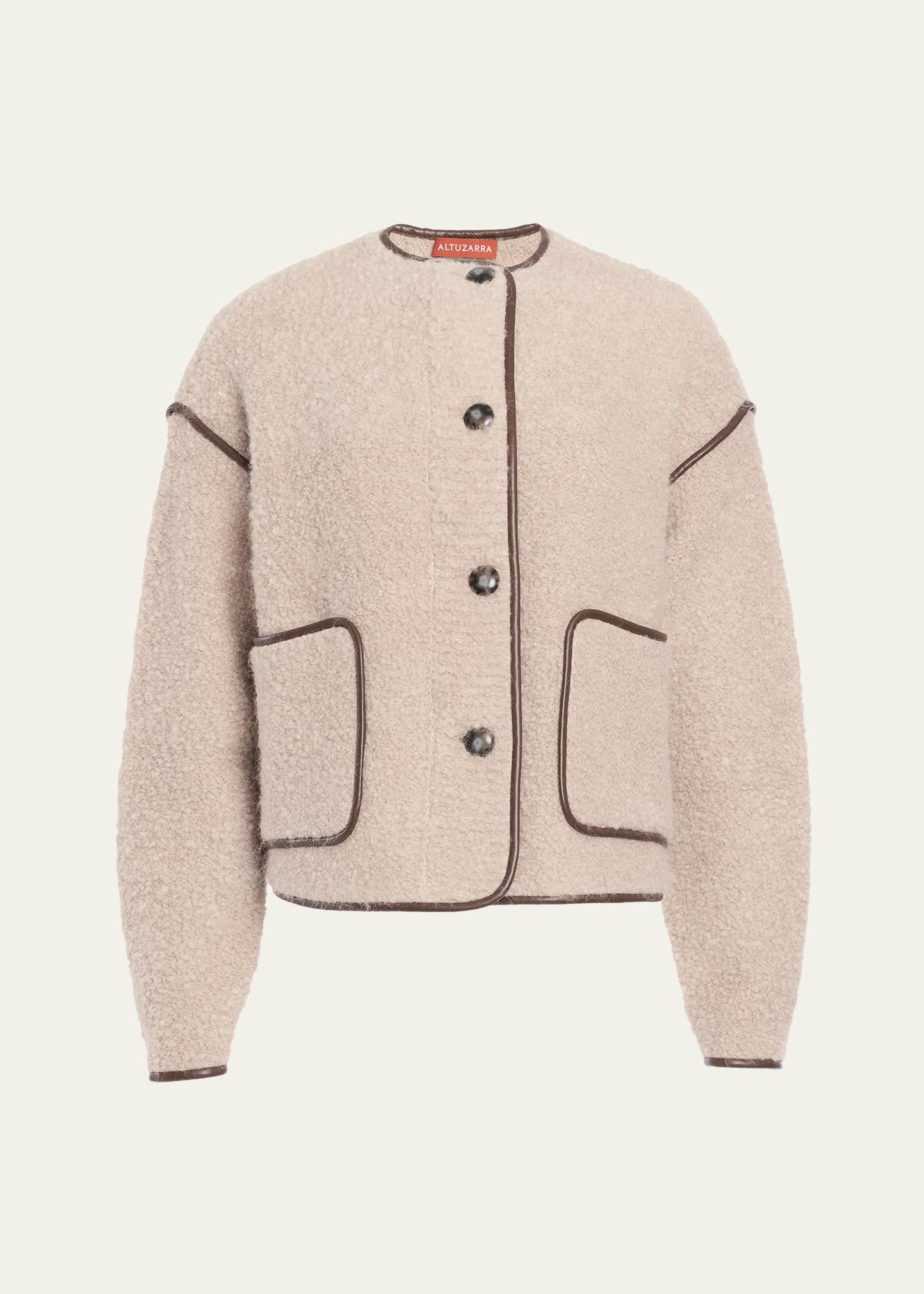 00's FUGA ピーコート　ウールジャケット　アーカイブ　y2k グランジ Altuzarra Irving Single-Breasted Alpaca Boucle Jacket - Bergdorf