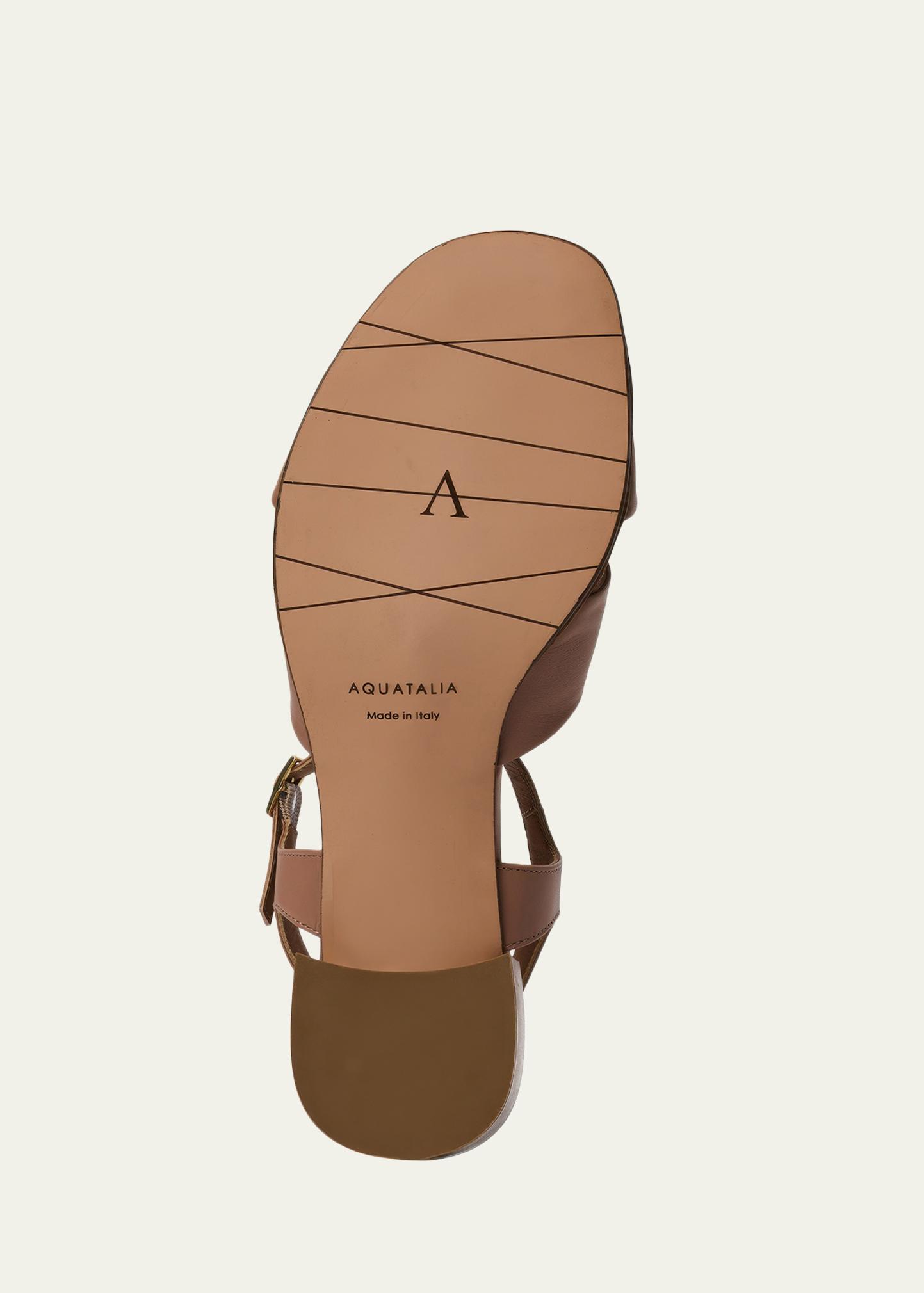 Aquatalia 55mm Domenica Leather Block-Heel Sandals - Bergdorf Goodman