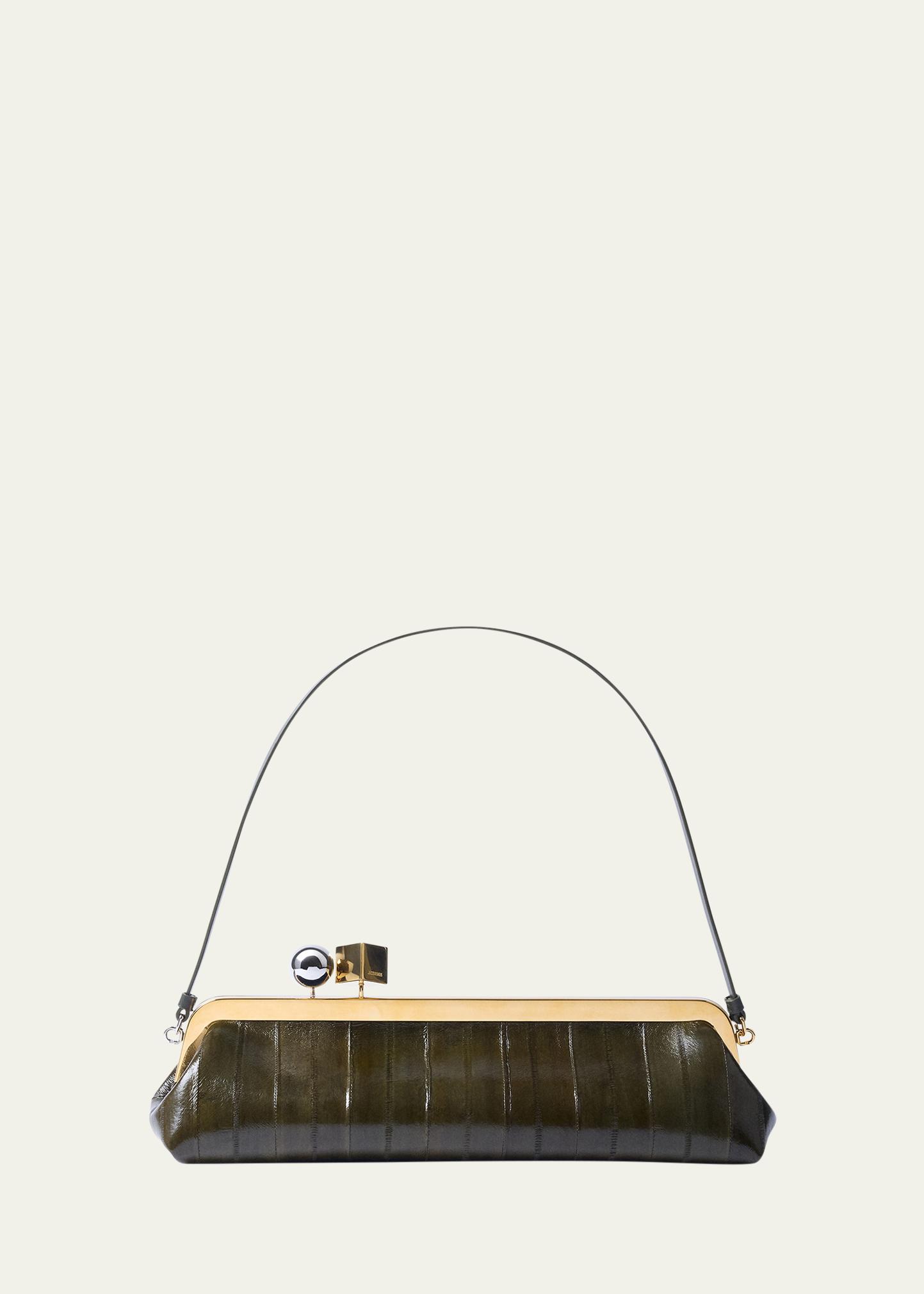 Jacquemus 11747391 kiosque cc ポーガーズ Jacquemus La Pochette Croc-Embossed Leather Clutch - Bergdorf Goodman