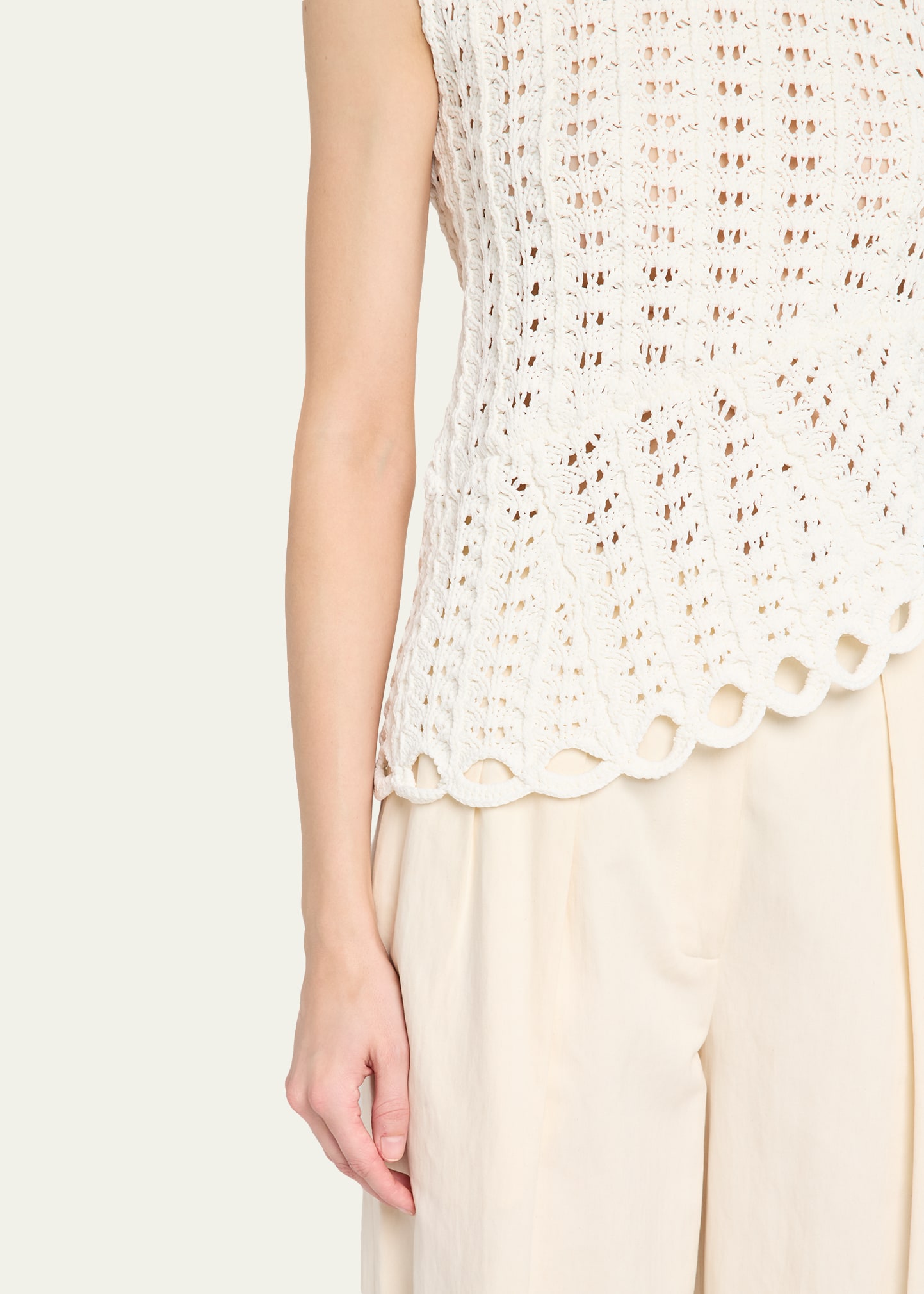 Loulou De Saison Saez Crochet Asymmetric Sleeveless Top - Bergdorf